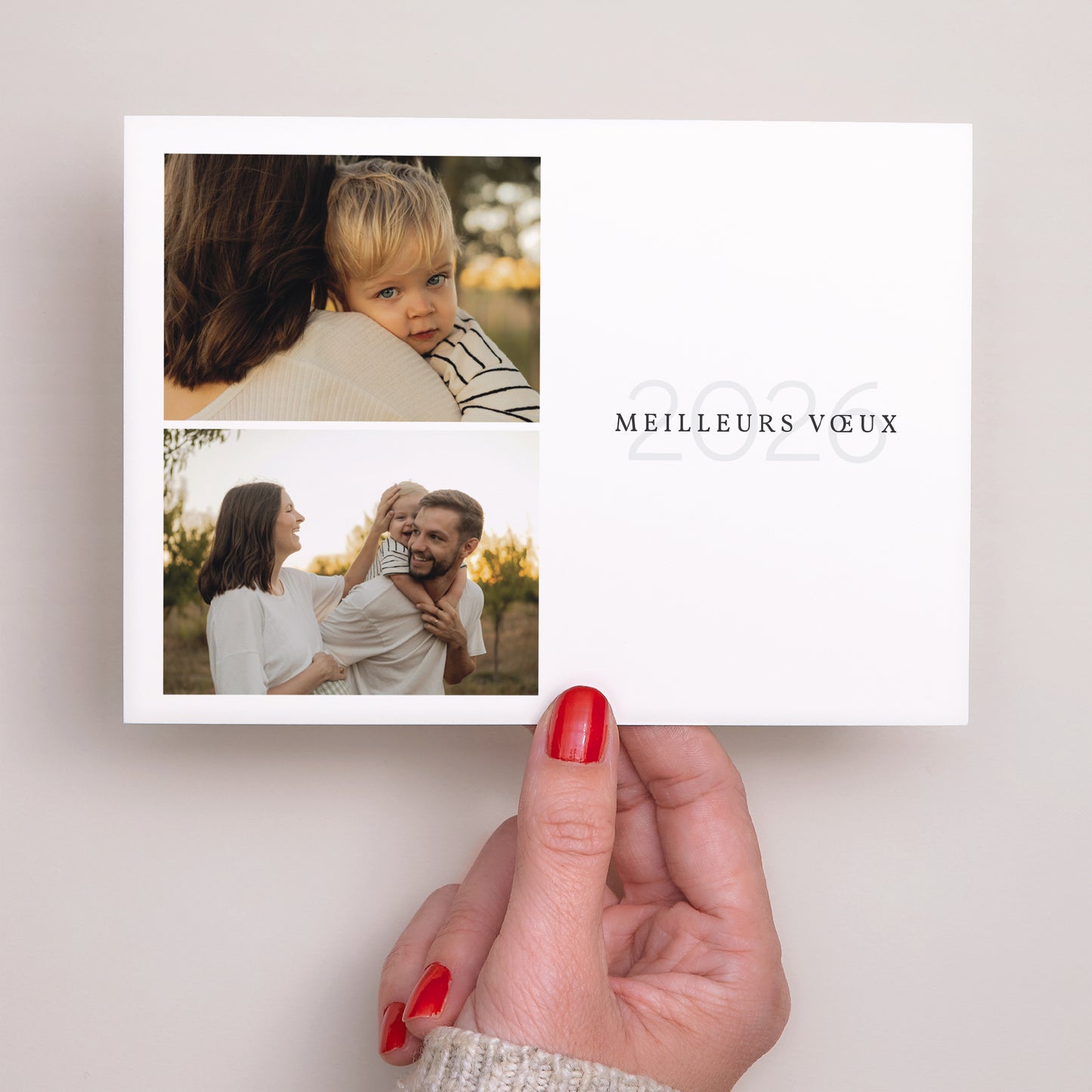 Carte de voeux Fin d'année Paysage Deux vœux photo N° 3