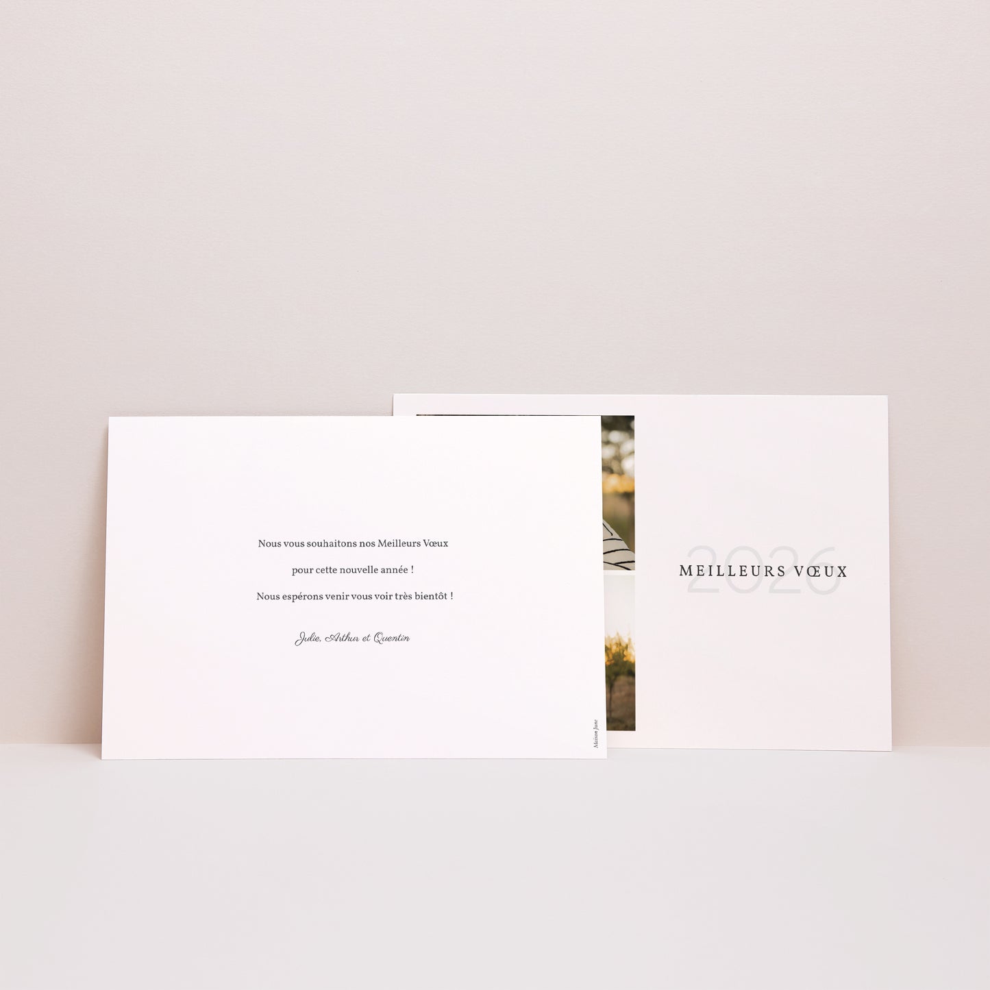 Carte de voeux Fin d'année Paysage Deux vœux photo N° 3