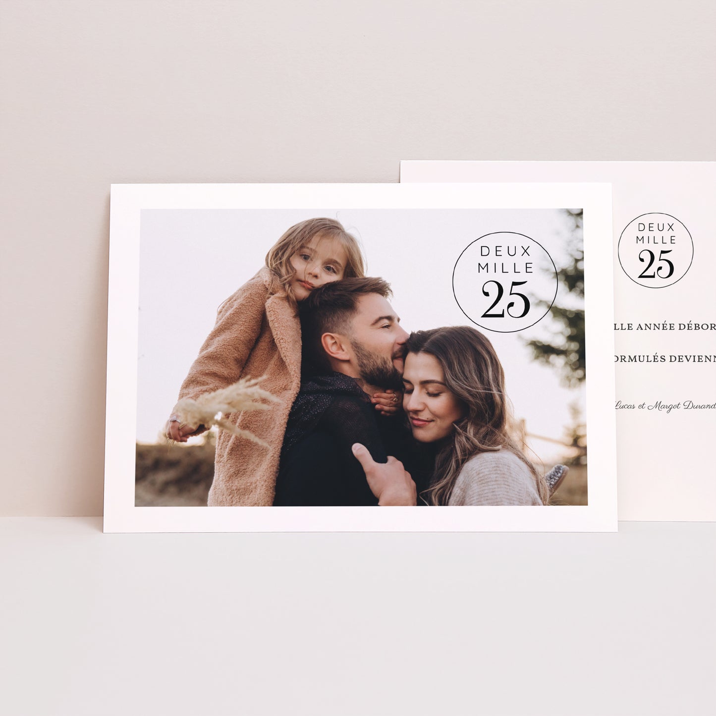 Carte de voeux Fin d'année Paysage Estampillée photo N° 1