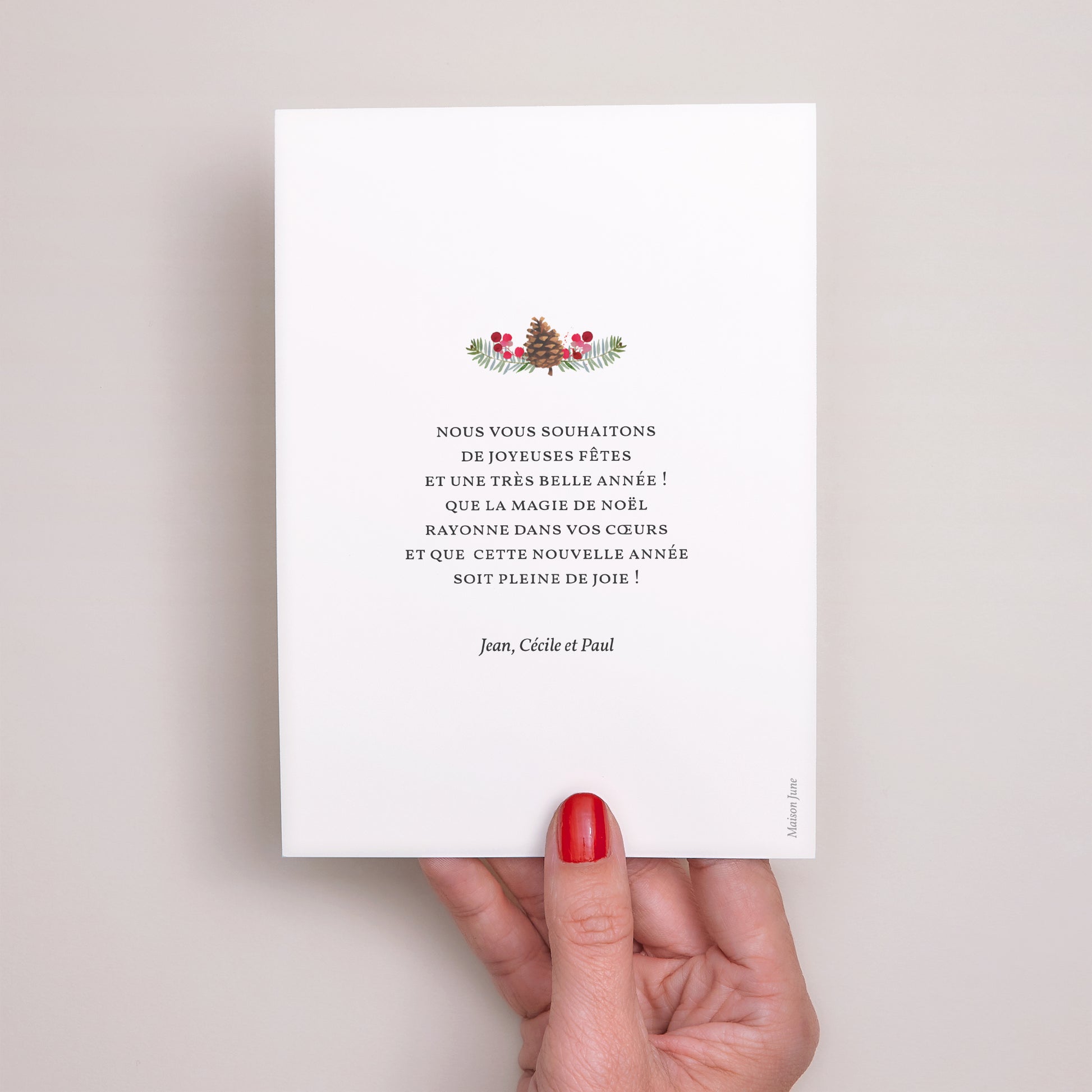 Carte de Noel Fin d'année Portrait Pomme de pin photo N° 3