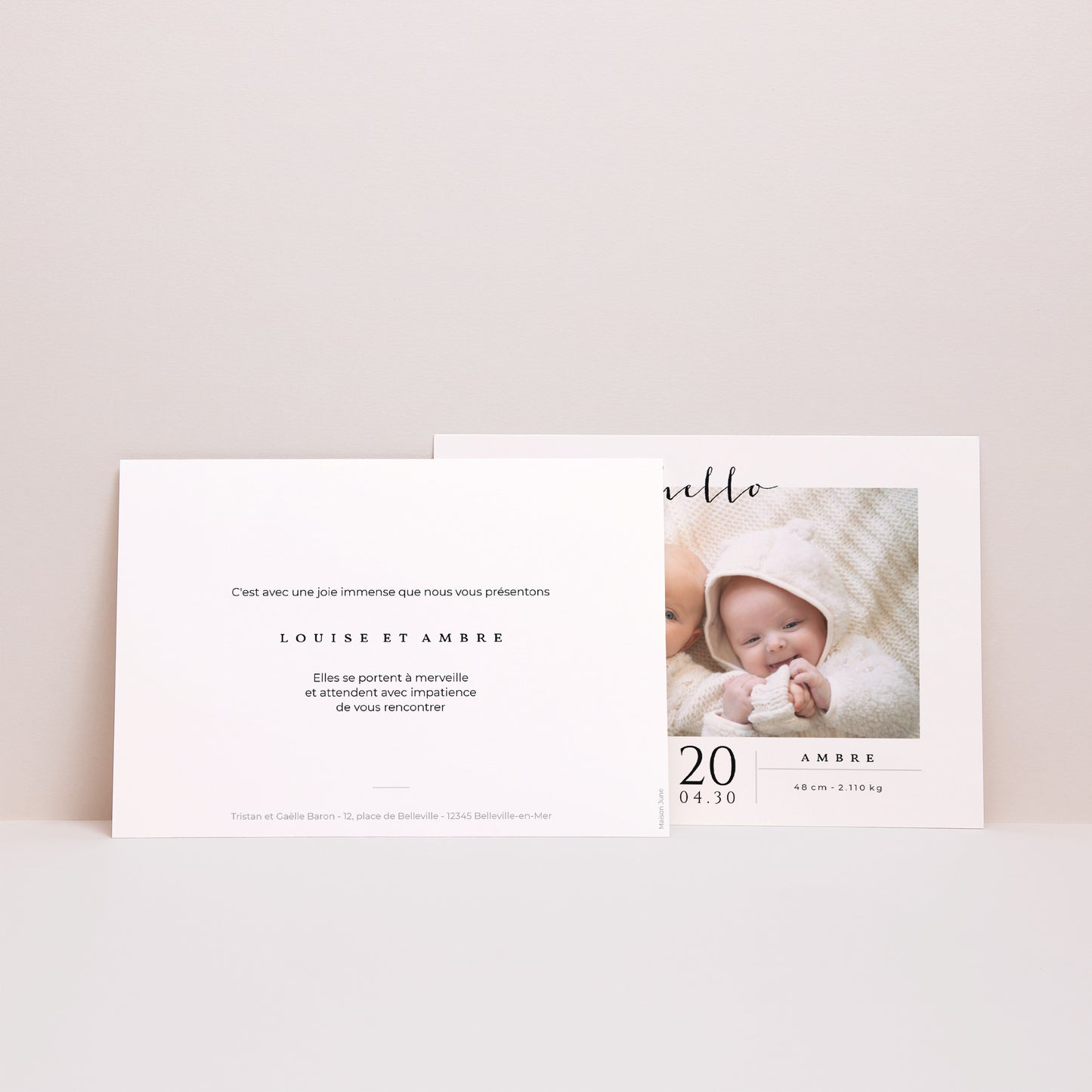 Faire-part Naissance Paysage Hello twins photo N° 2