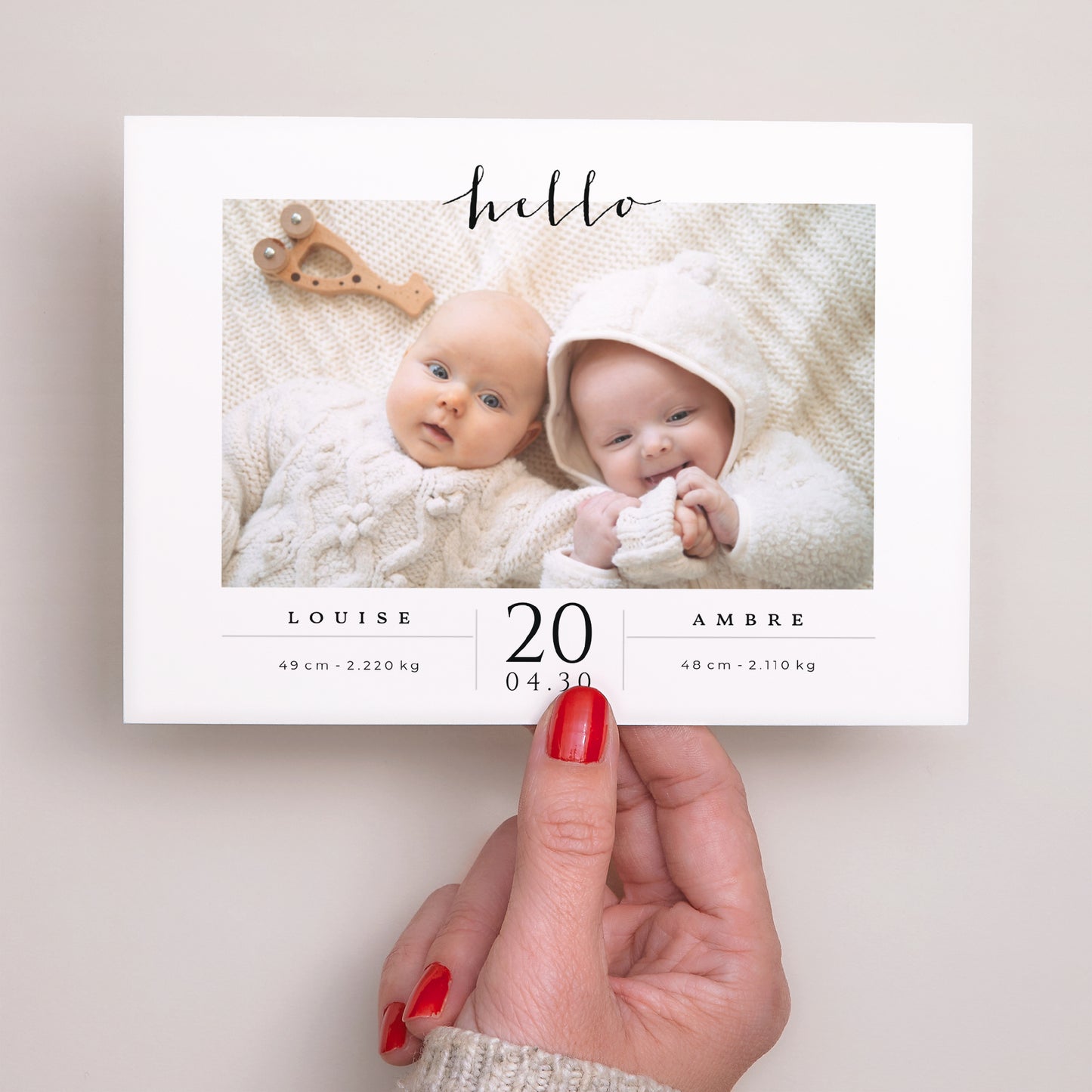 Faire-part Naissance Paysage Hello twins photo N° 3