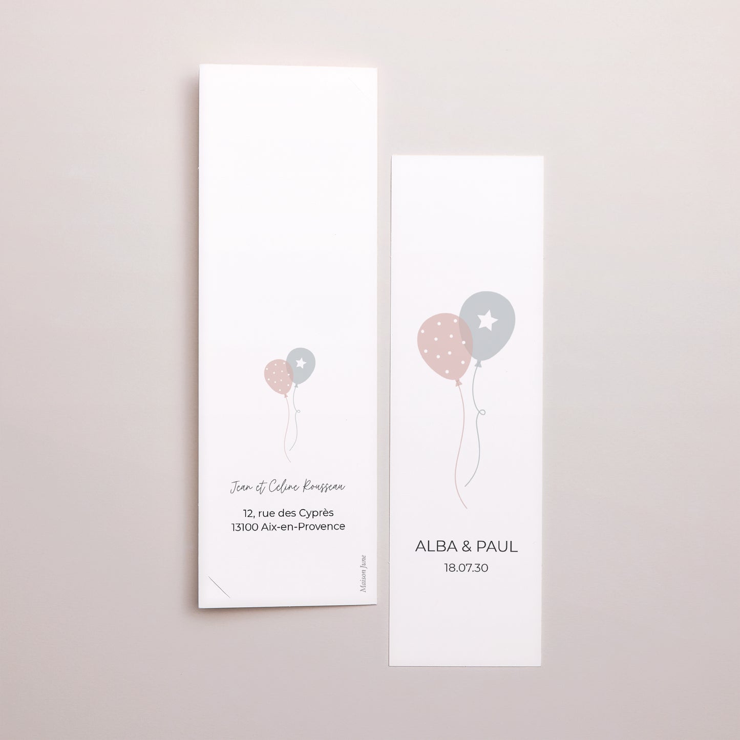 Faire-part Naissance Marque-page photo A deux c'est mieux photo N° 3