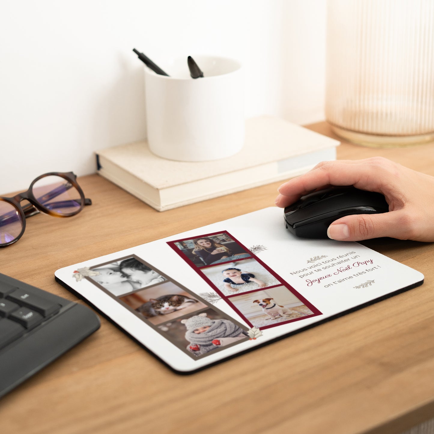 Tapis de souris Objets Rectangle Feuilles & Branches de Noël photo N° 2