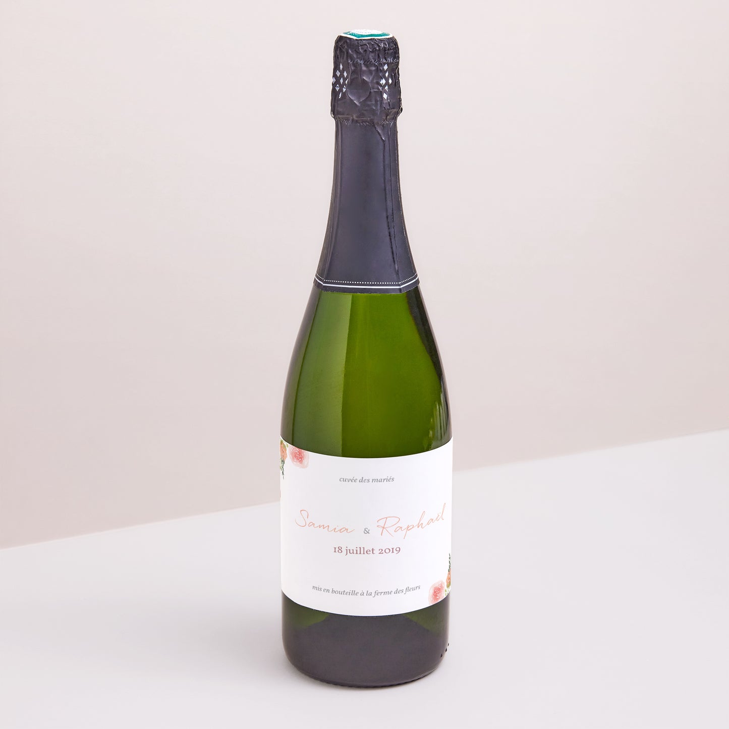 Etiquette bouteille Mariage Paysage Champêtre Pêche photo N° 1