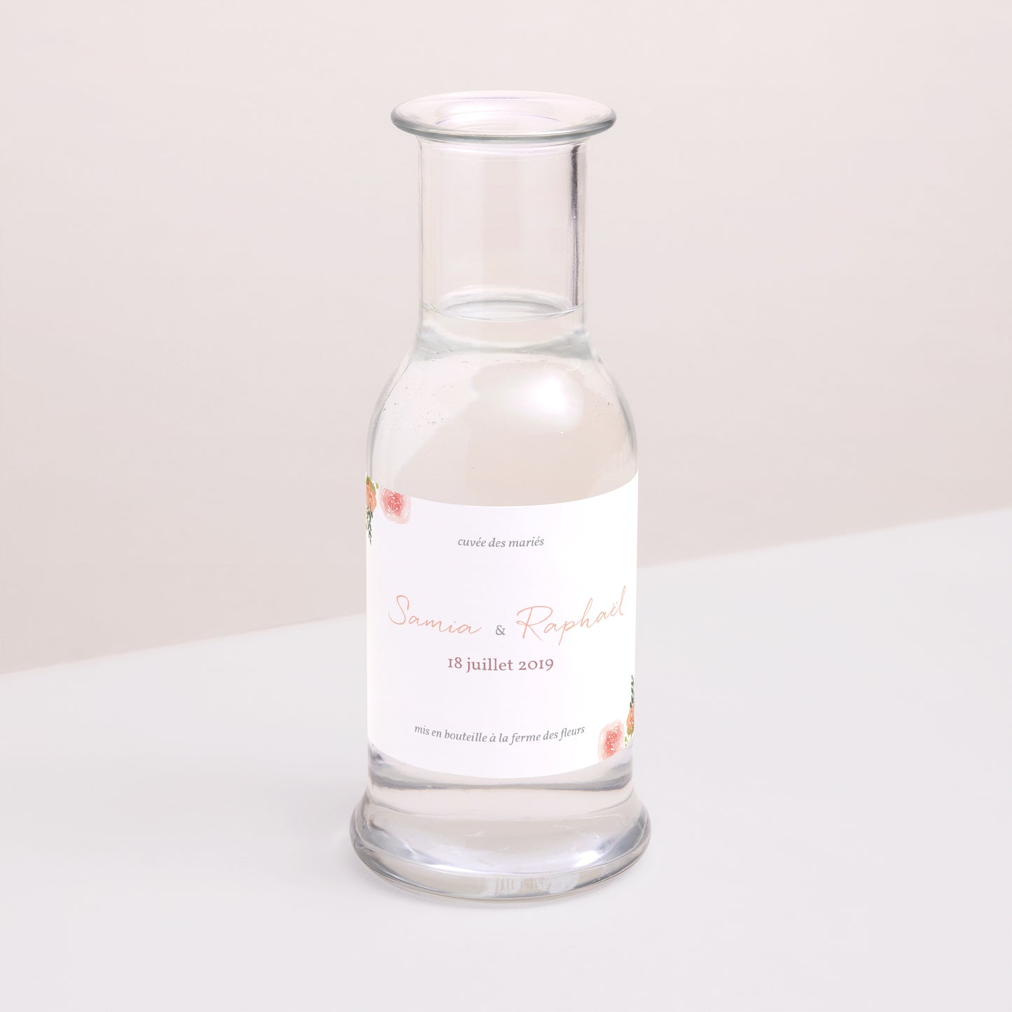 Etiquette bouteille Mariage Paysage Champêtre Pêche photo N° 2