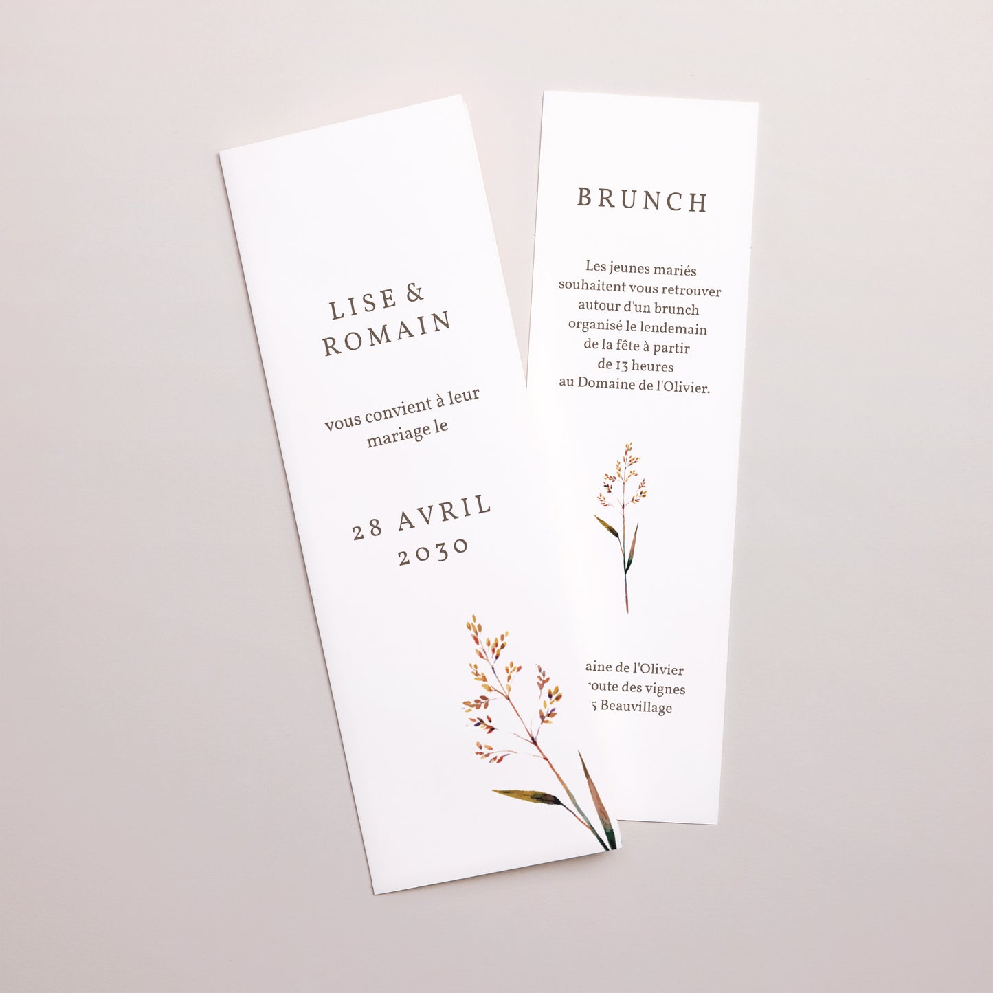Faire-part Mariage Marque-page photo Jolies Brindilles photo N° 1