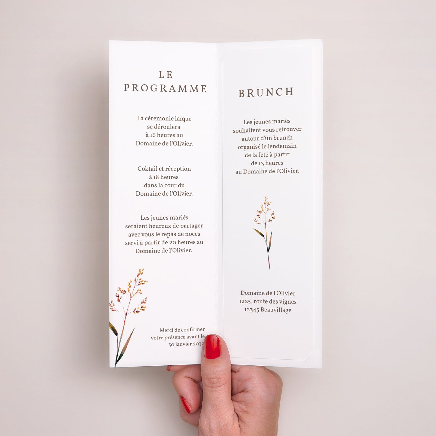 Faire-part Mariage Marque-page photo Jolies Brindilles photo N° 2