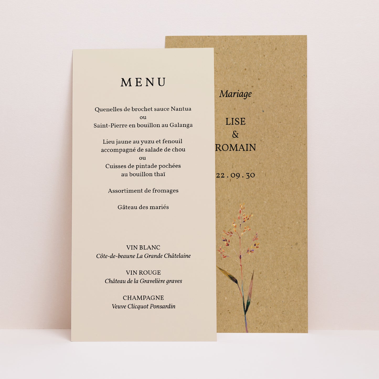 Menu Mariage Panoramique portrait Jolies Brindilles photo N° 1
