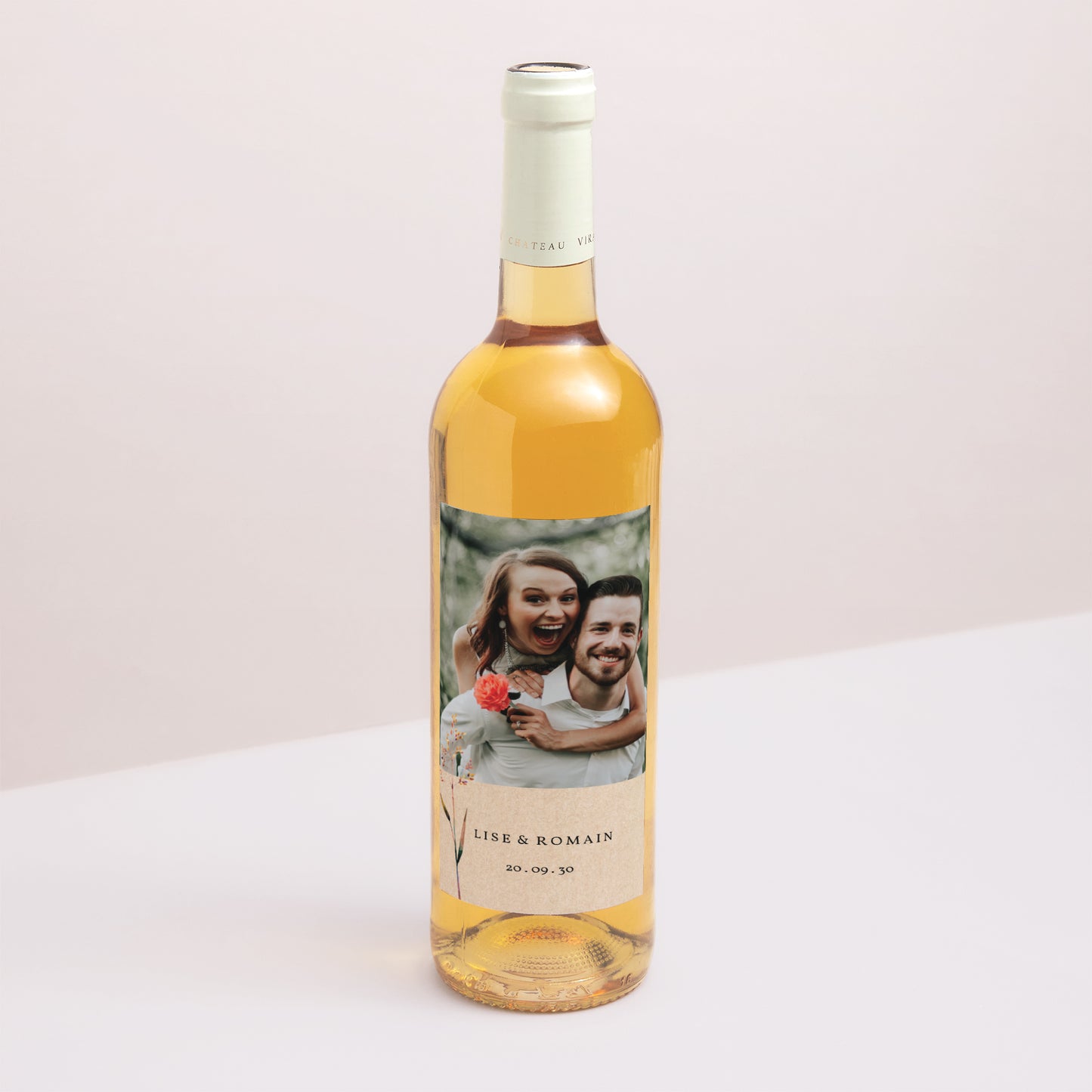 Etiquette bouteille Mariage Portrait Jolies Brindilles photo N° 1