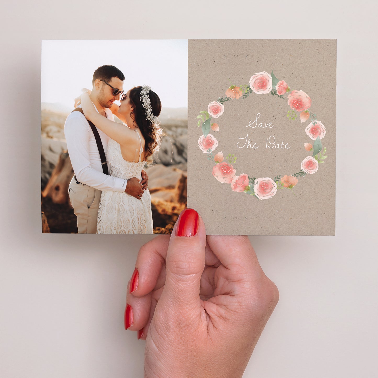 Save the date Mariage Paysage Couronne Champêtre photo N° 3