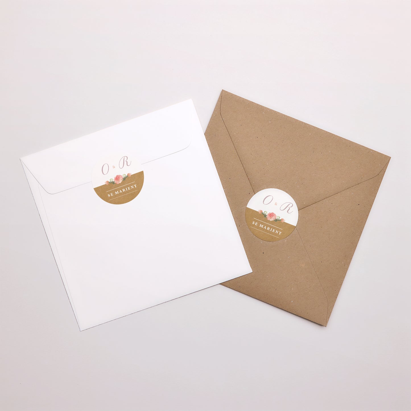 Sticker Mariage Rond Couronne Florale photo N° 1