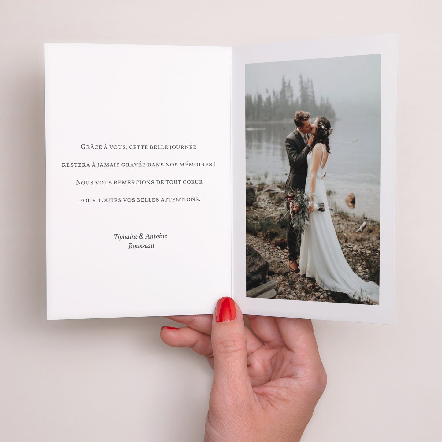 Remerciements Mariage Double volet portrait Brin d'Amour photo N° 2
