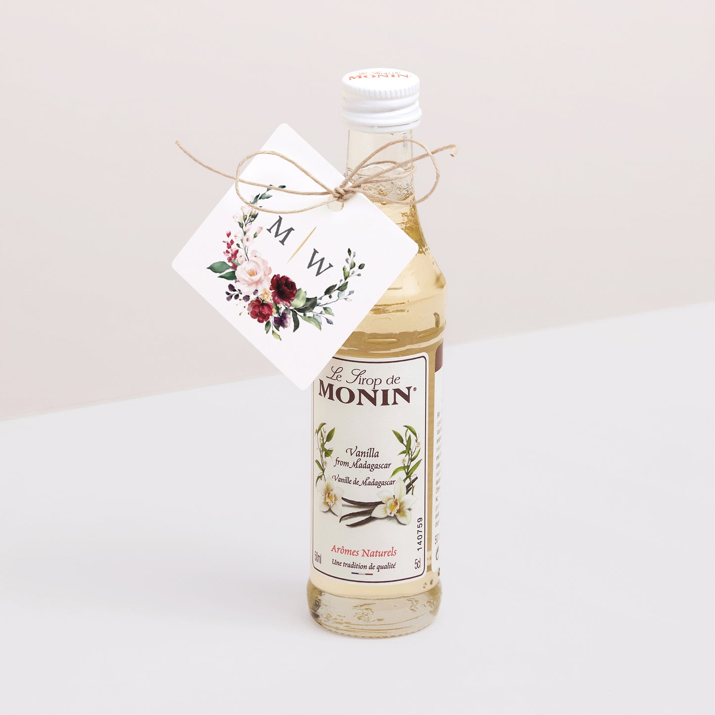 Etiquette perforée Mariage Carrée Couronne Marsala photo N° 3