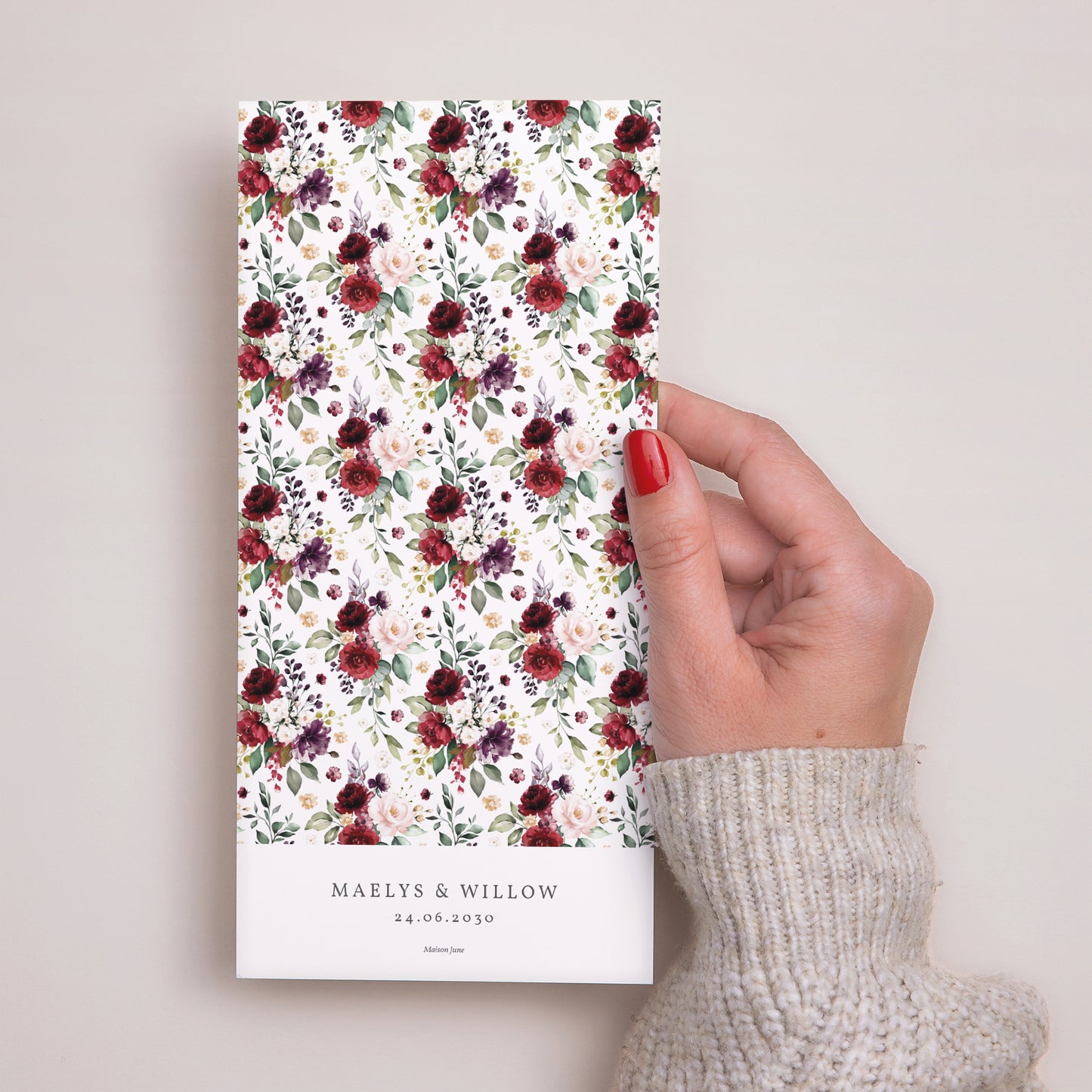 Menu Mariage Panoramique portrait Couronne Marsala photo N° 3