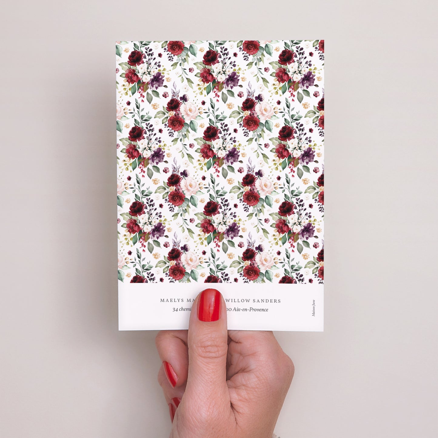 Save the date Mariage Portrait Couronne Marsala photo N° 3