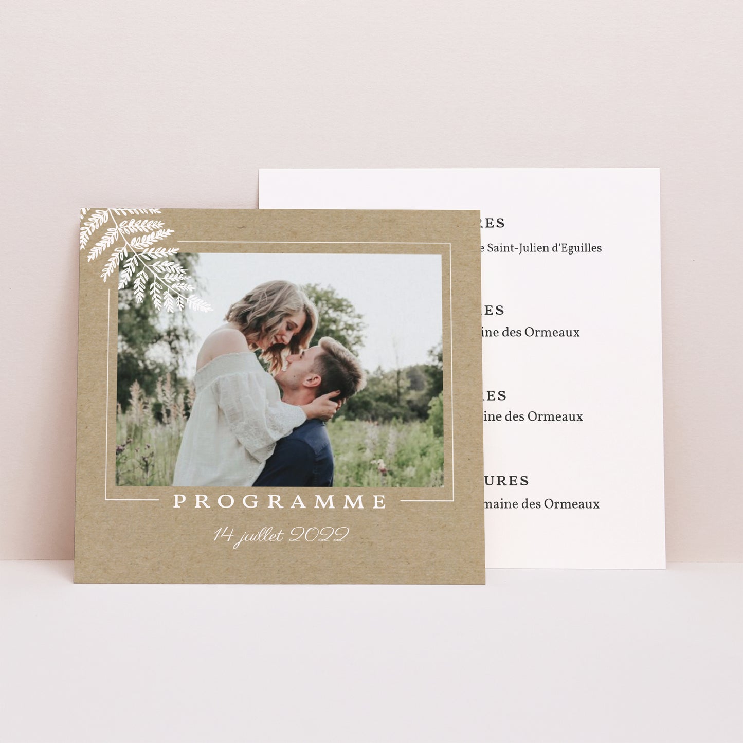 Carte Mariage Carré Elégantes Fougères photo N° 1