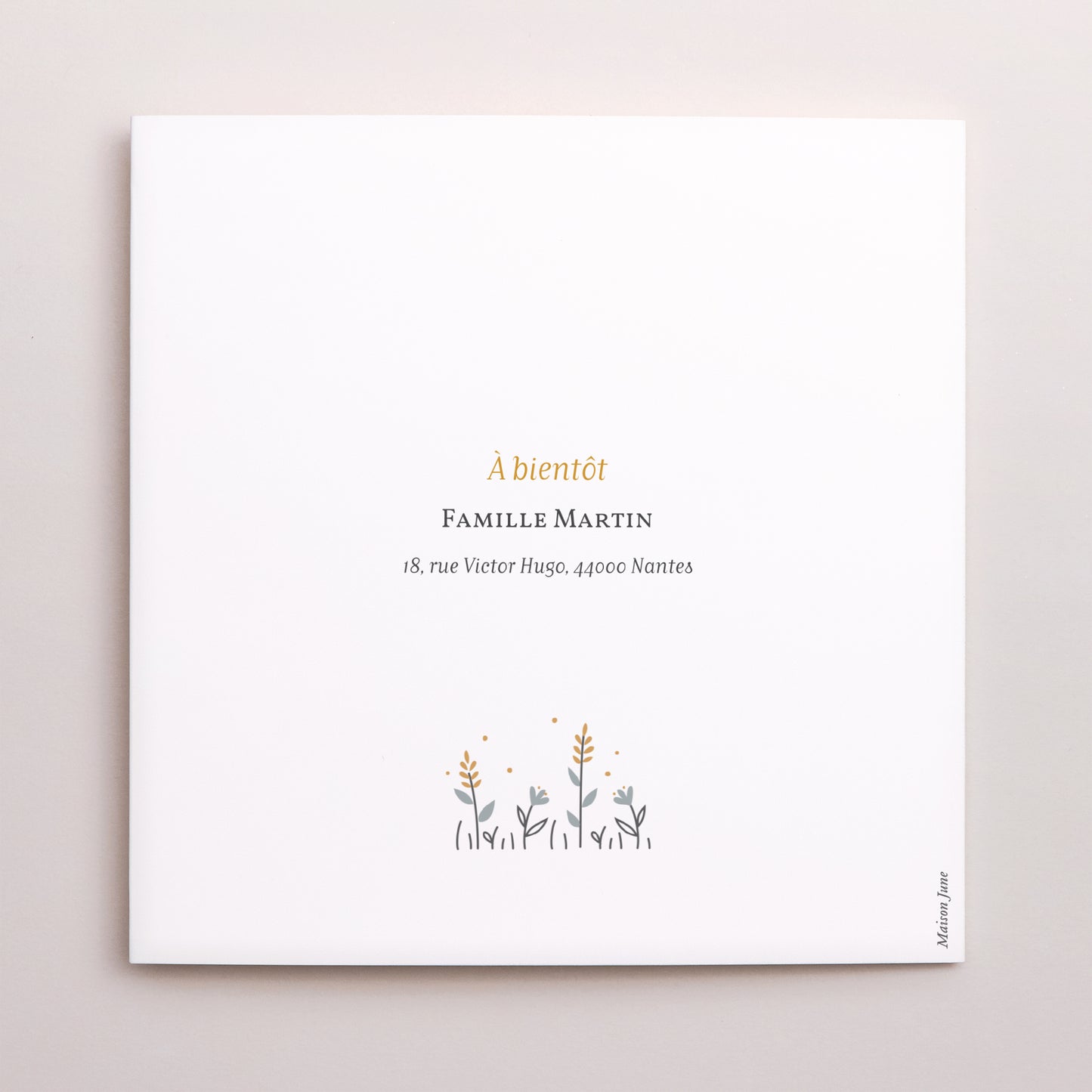 Faire-part Naissance Carré double volet Liberty Garçon photo N° 3