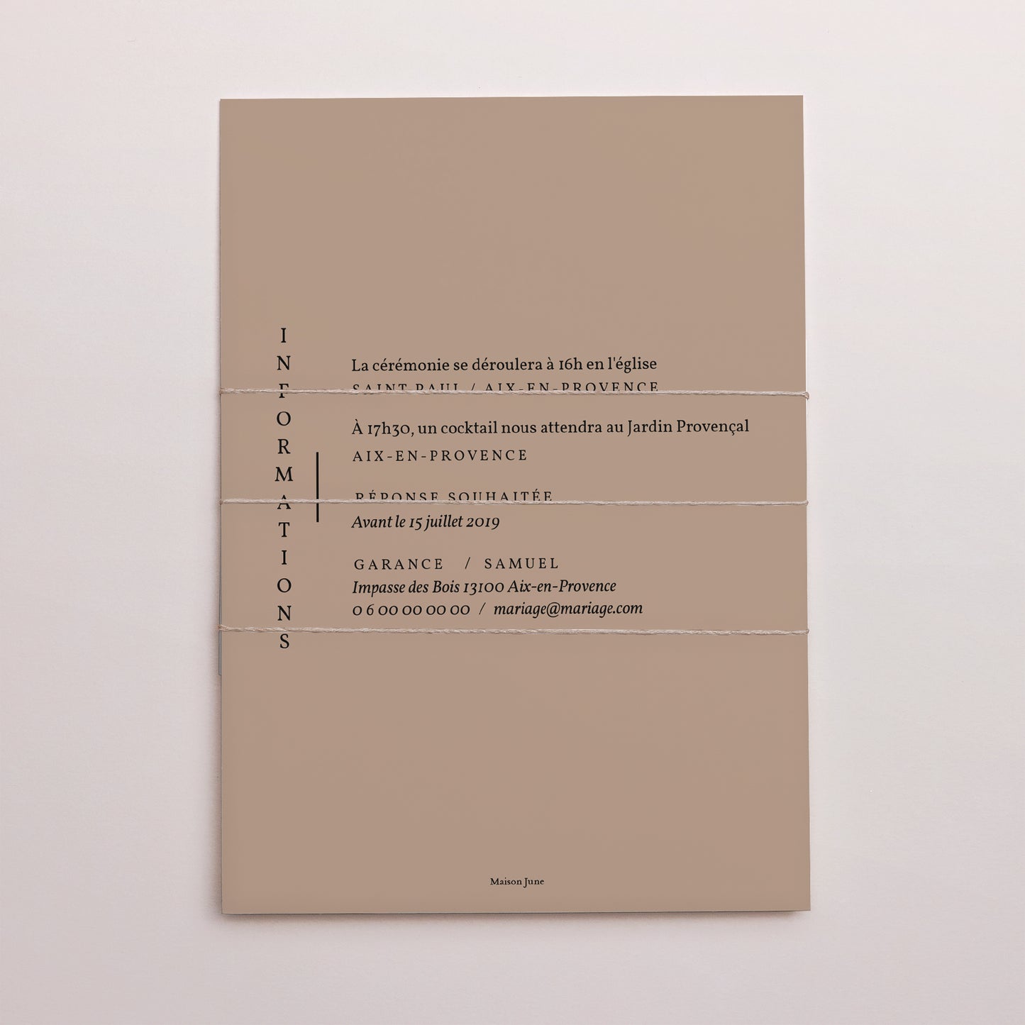 Faire-part Mariage 3 cartes, ruban Effet Brush photo N° 4