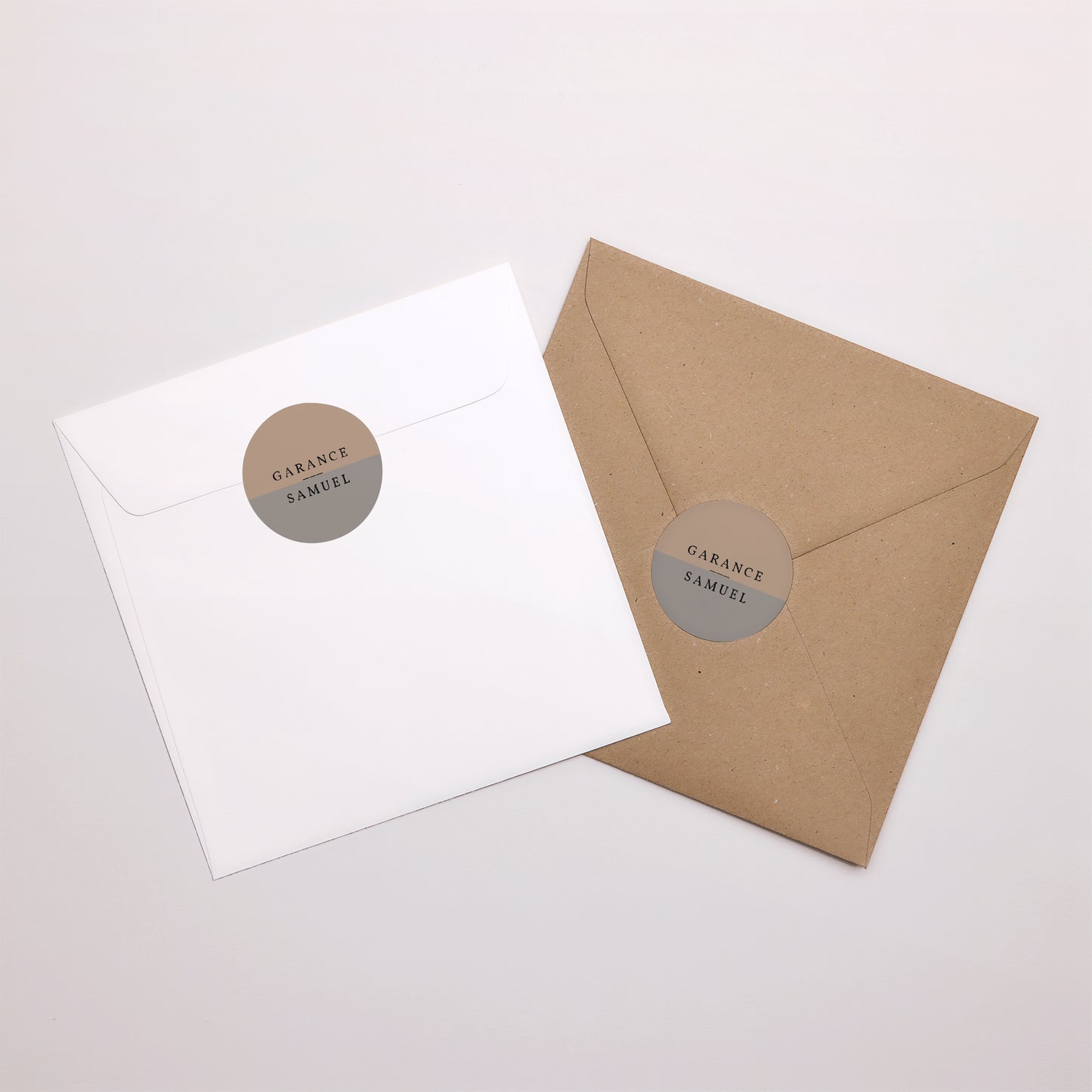 Sticker Mariage Rond Effet Brush photo N° 1
