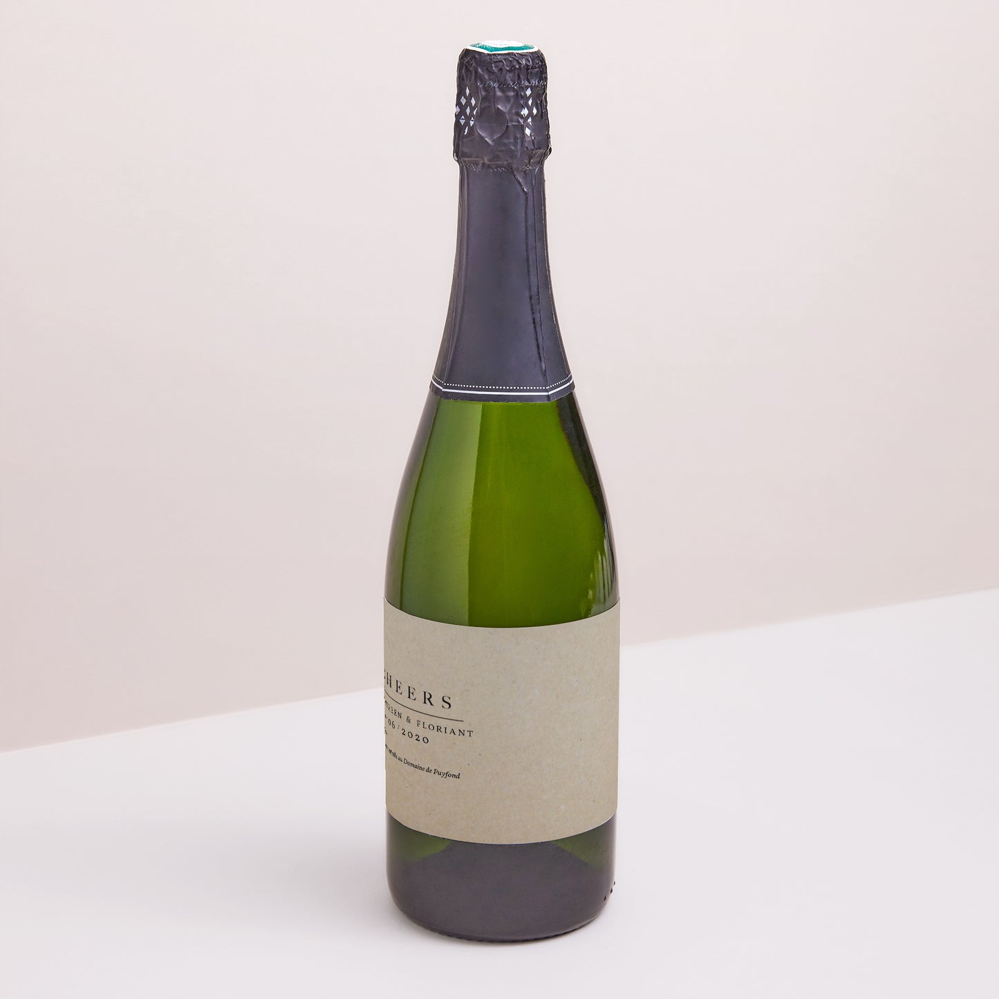 Etiquette bouteille Mariage Paysage Lin & Moutarde photo N° 1