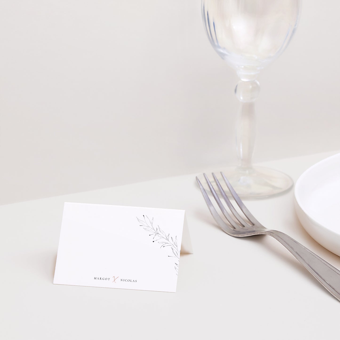 Marque-place Mariage 2 volets Calligraphie Cannelle photo N° 2