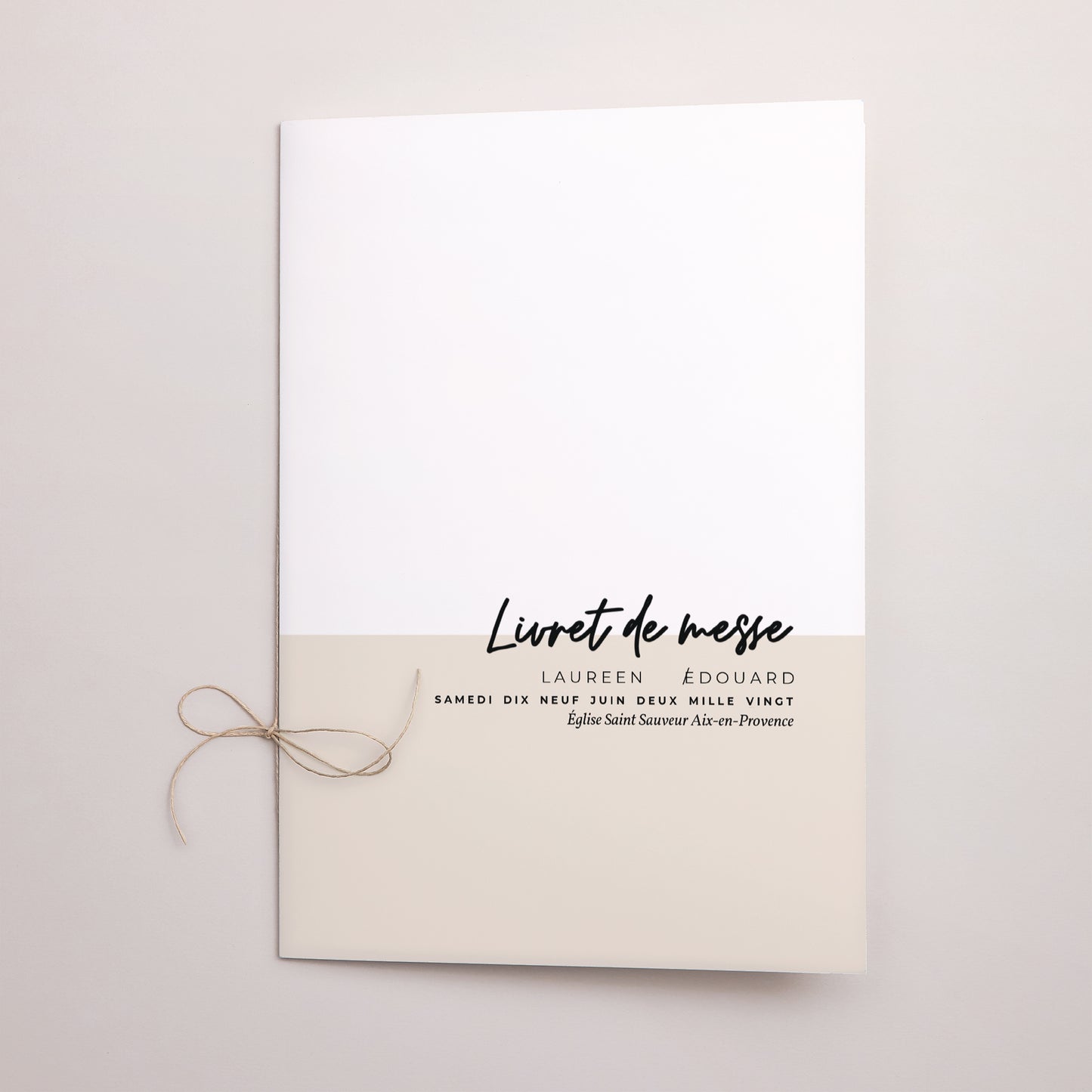 Livret de messe Mariage Double volet Mastic et Majestic photo N° 1