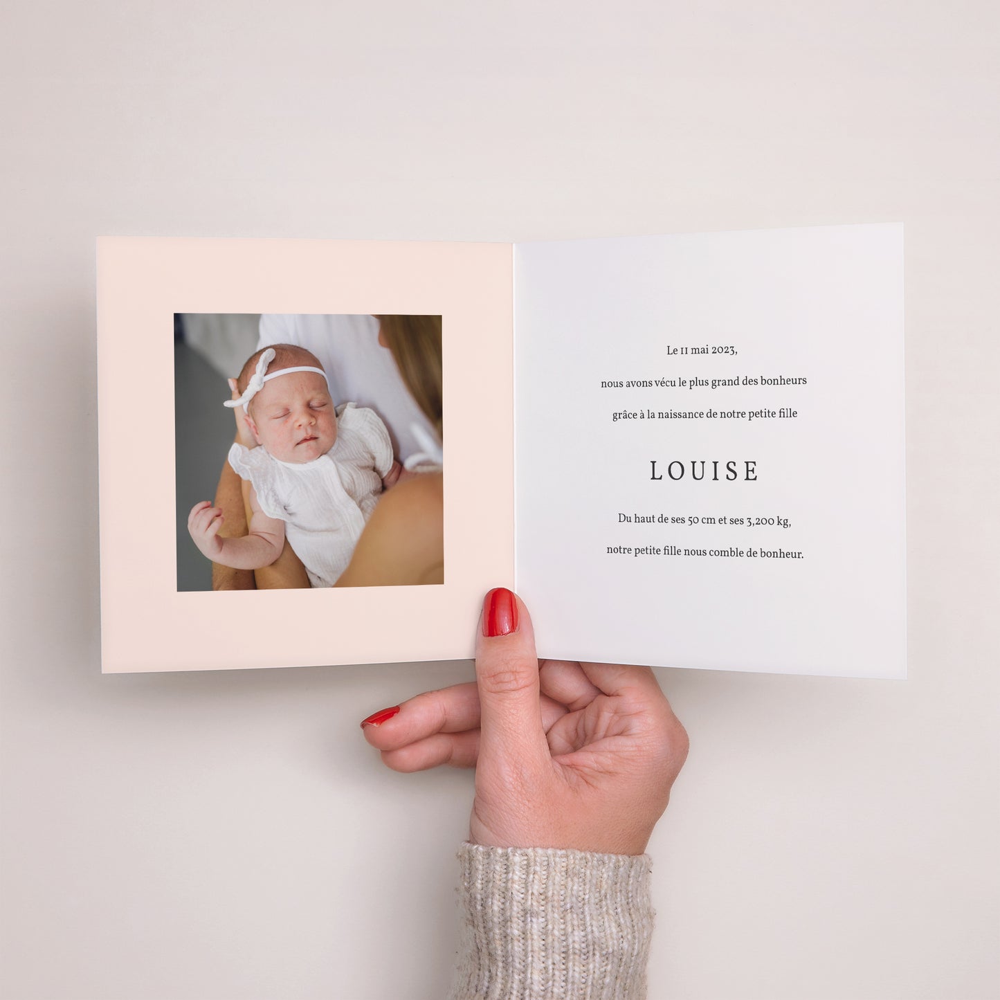 Faire-part Naissance Carré double volet Little Cloud photo N° 2
