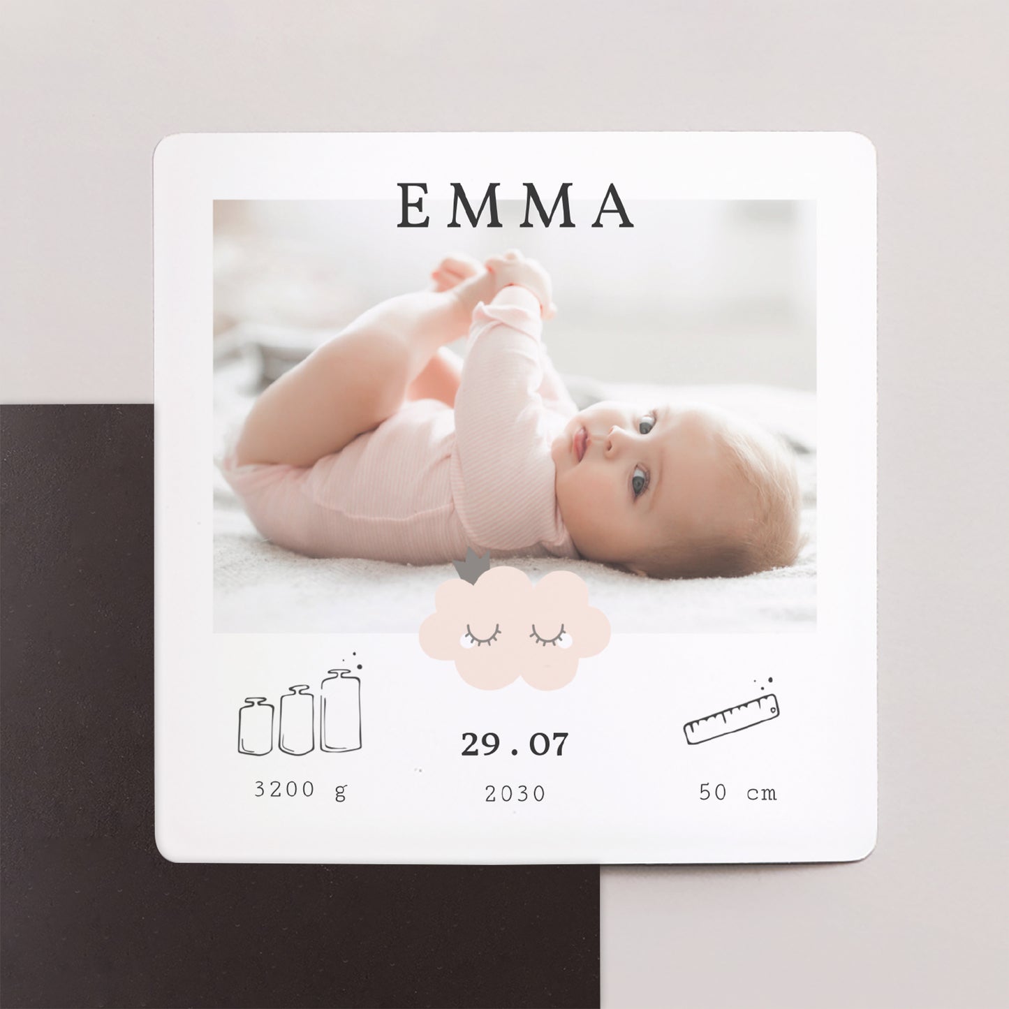 Faire-part Naissance Lot de 9, magnétique Little Cloud photo N° 1