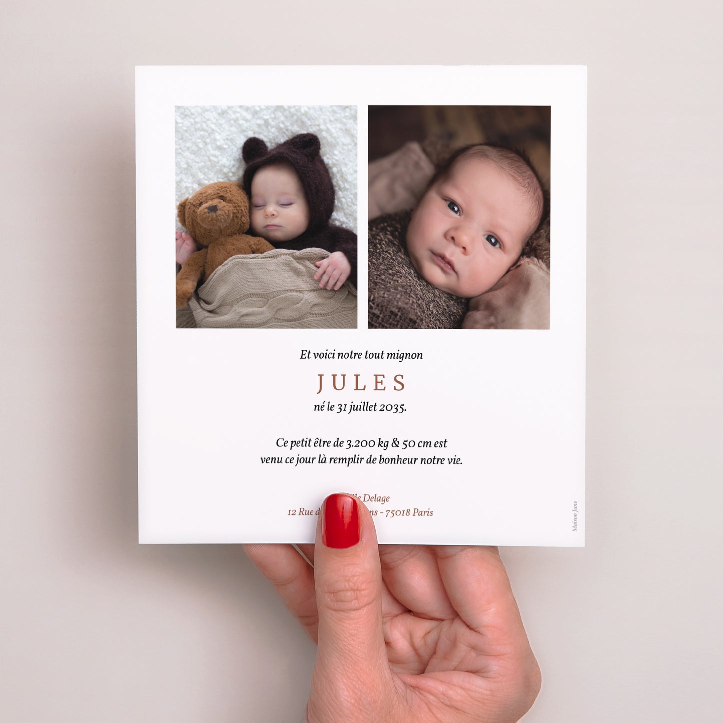 Faire-part Naissance Carré Voiture à pédales photo N° 3