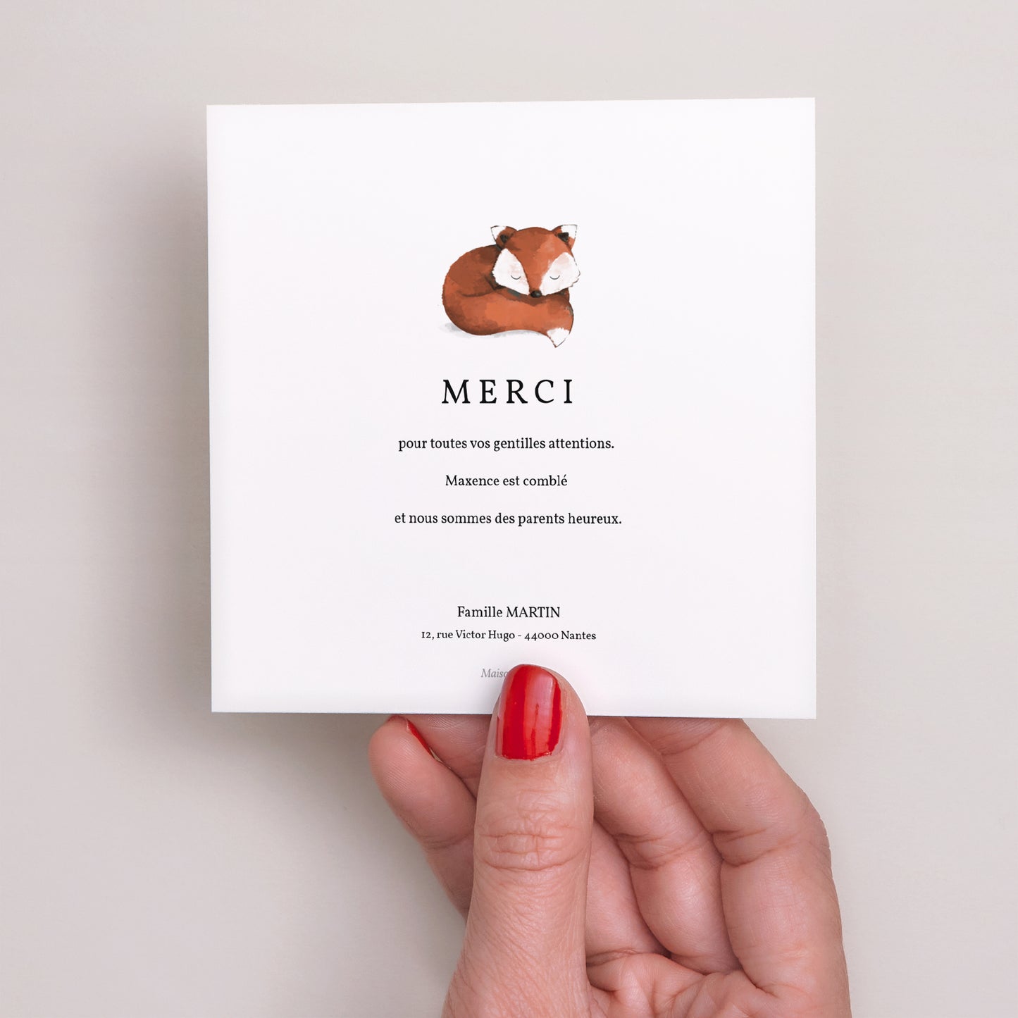 Remerciements Naissance Carré Foxy photo N° 3