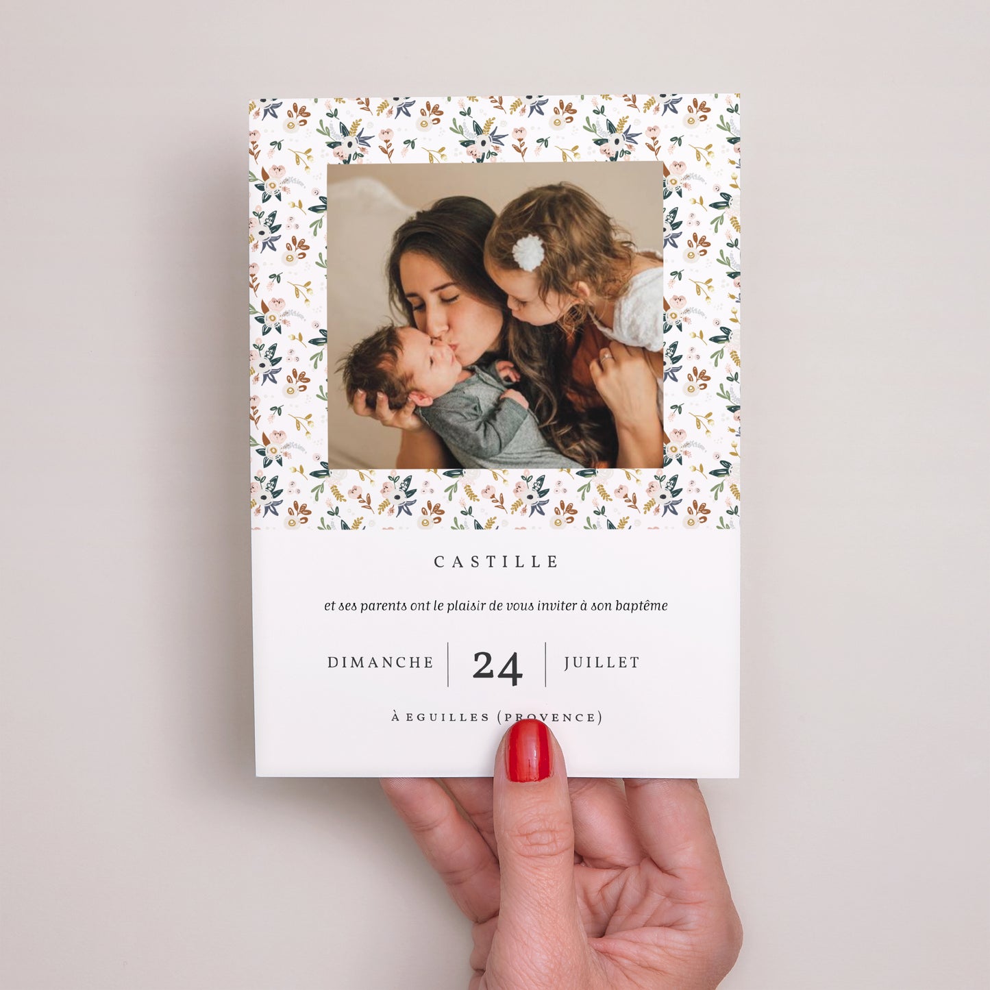 Faire-part Baptême Portrait Liberty Kinfolk photo N° 2