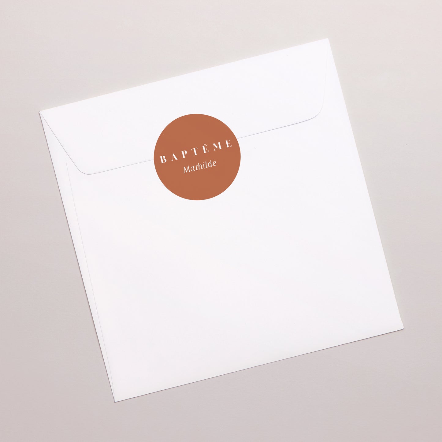 Sticker Baptême Rond Vintage flower photo N° 3