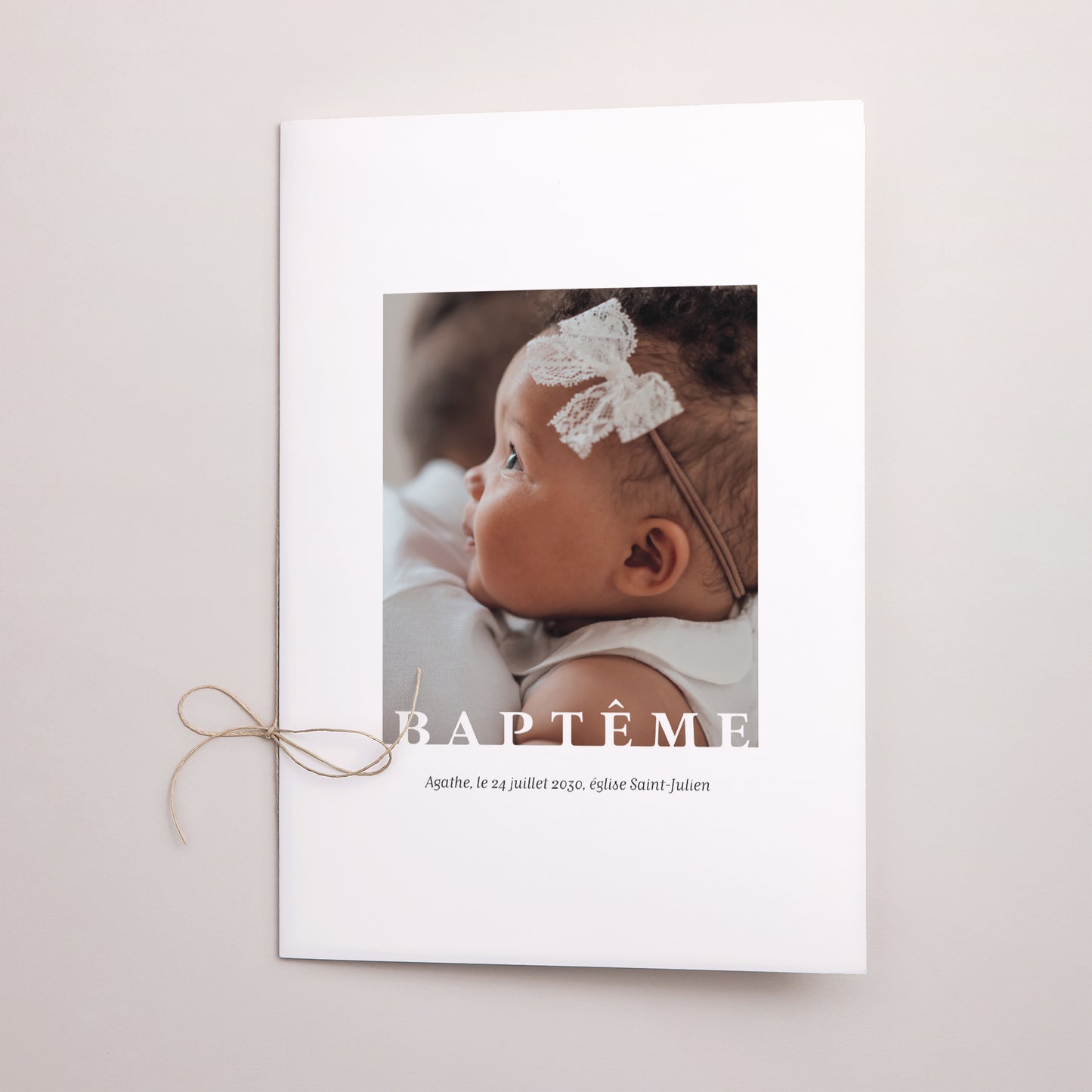 Livret de messe Baptême Double volet graphique photo N° 1