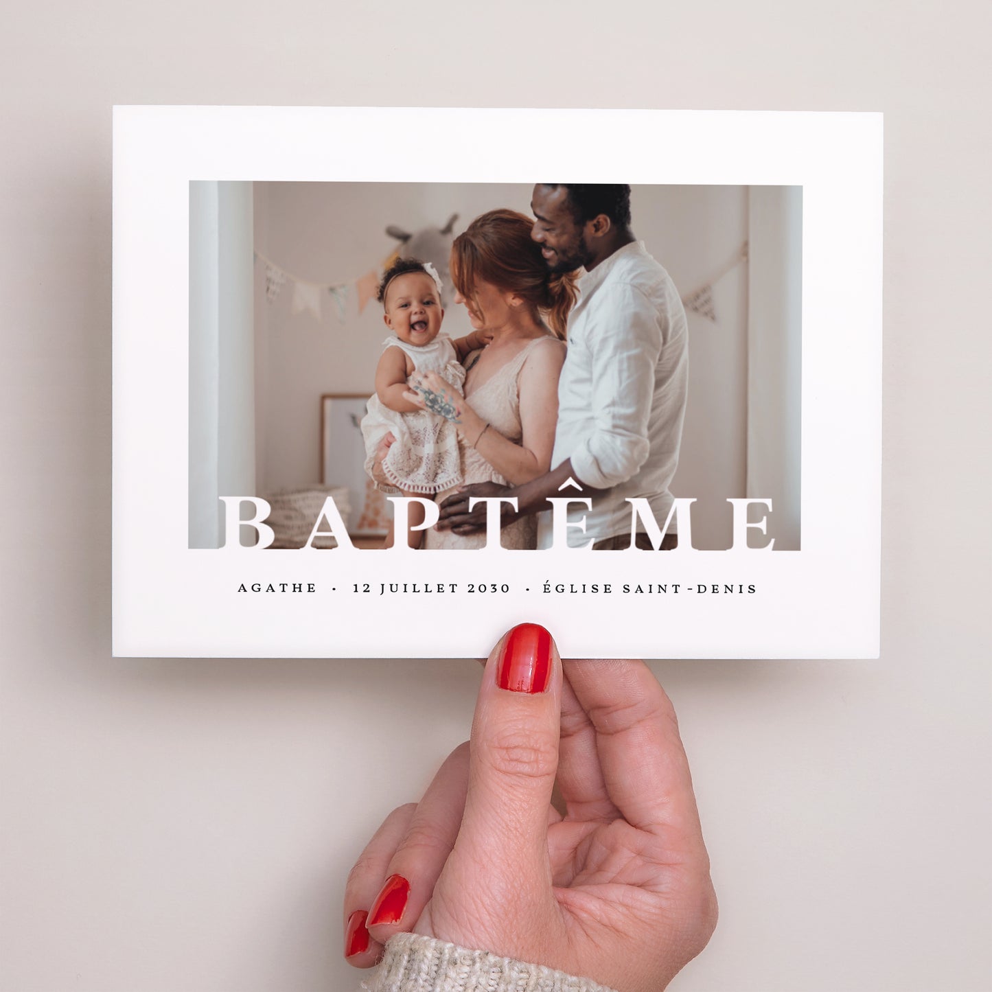 Faire-part Baptême Paysage graphique photo N° 3