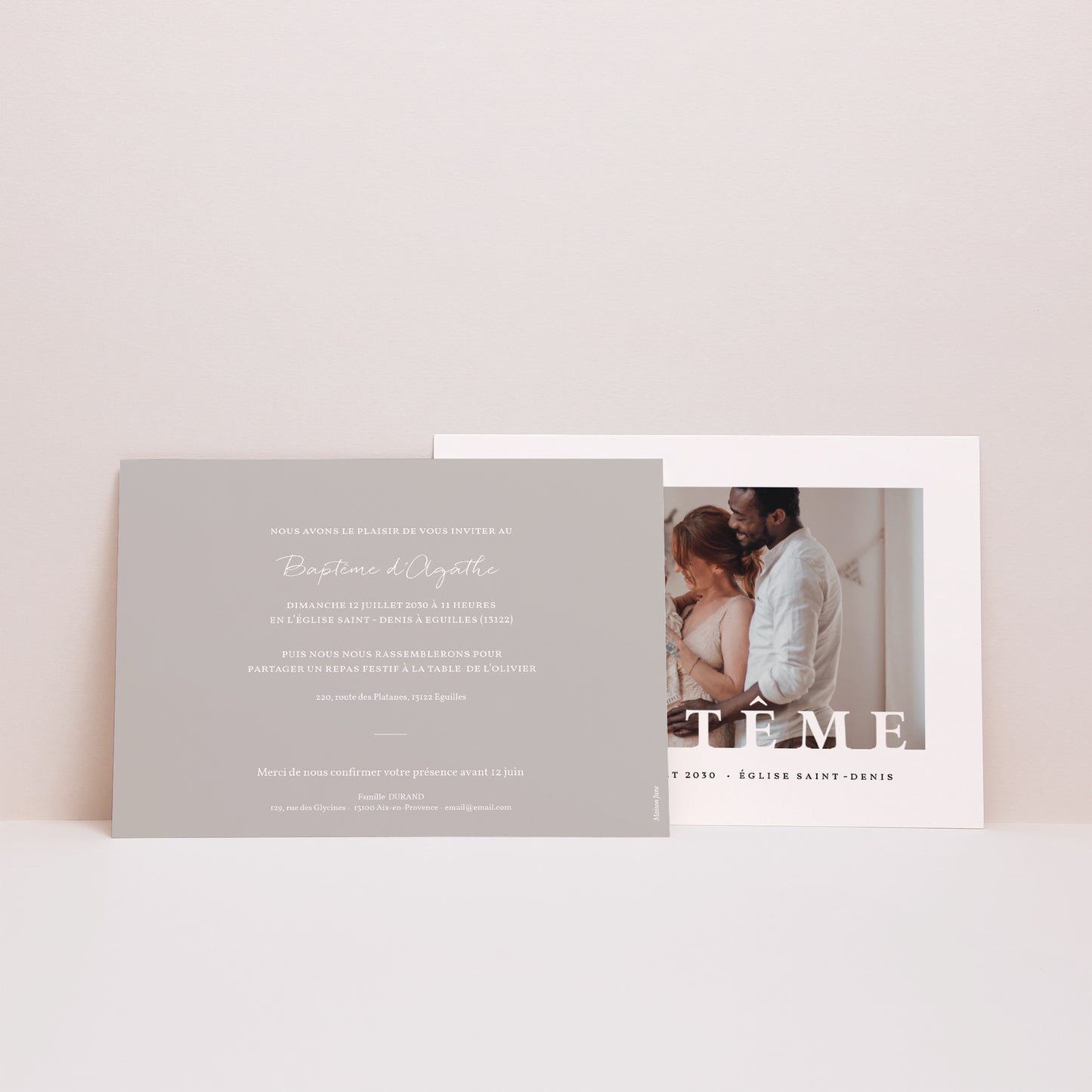 Faire-part Baptême Paysage Graphique photo N° 3