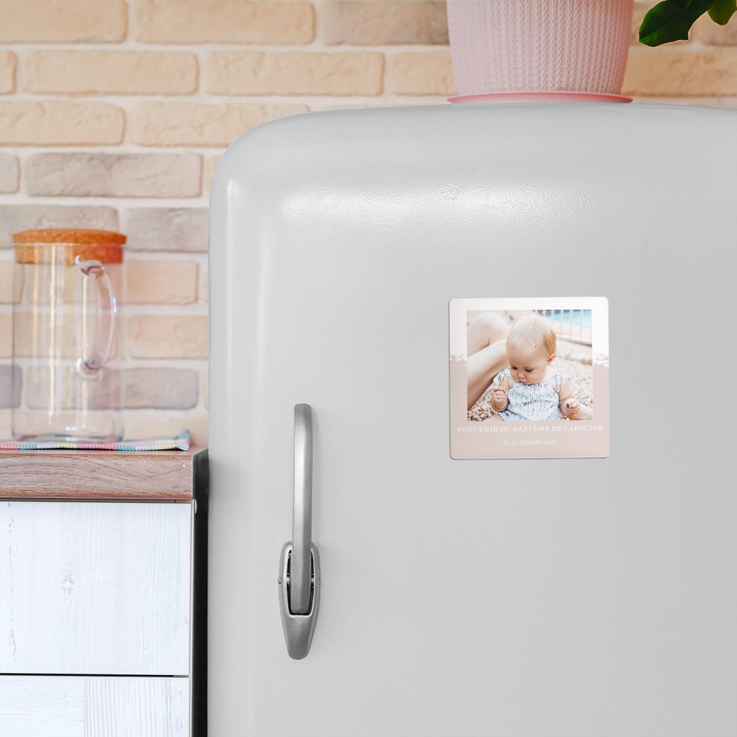 Remerciements Baptême Lot de 9, magnétique Bicolore Brush photo N° 4