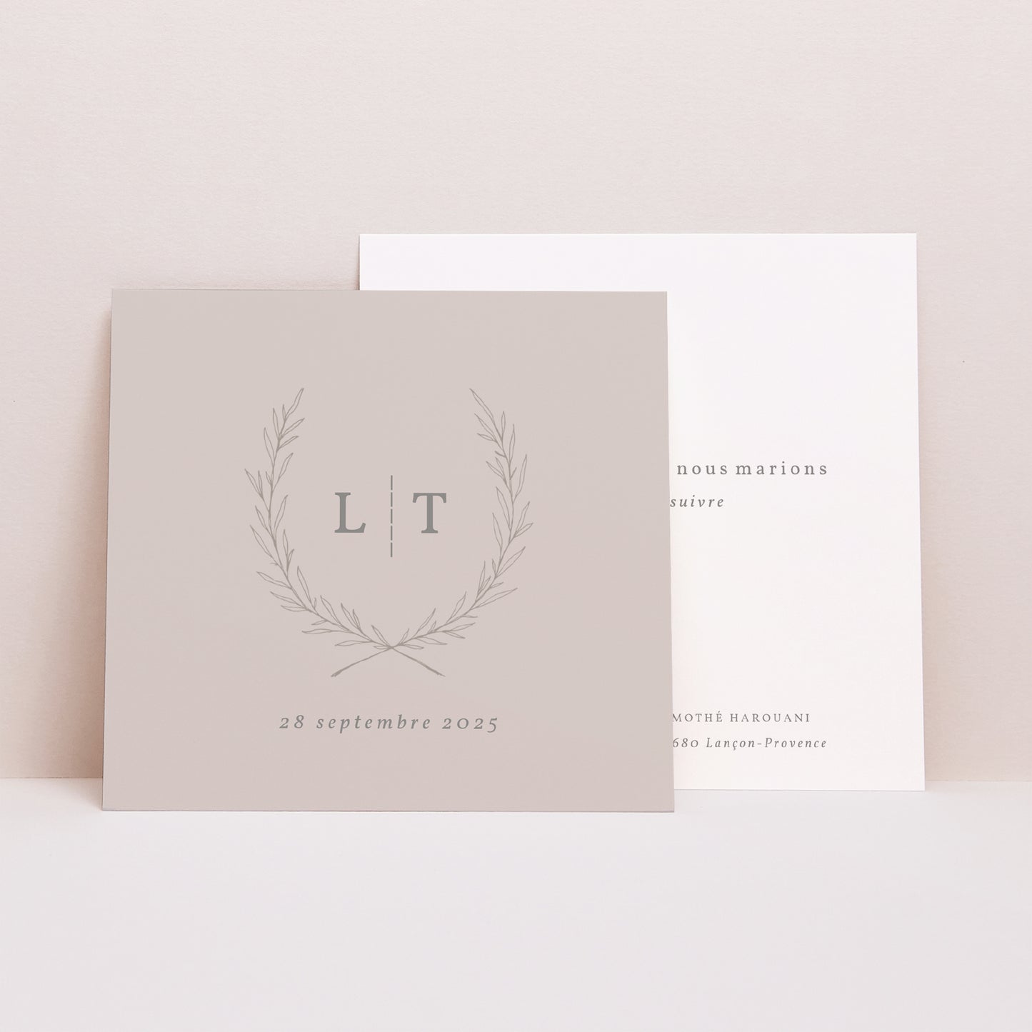 Save the date Mariage Carré Kinfolk floral photo N° 1