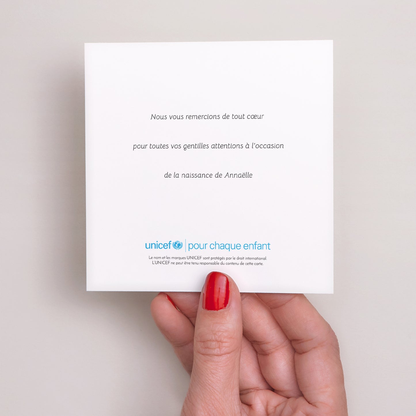 Remerciements Naissance Carré Initiale Renarde photo N° 3