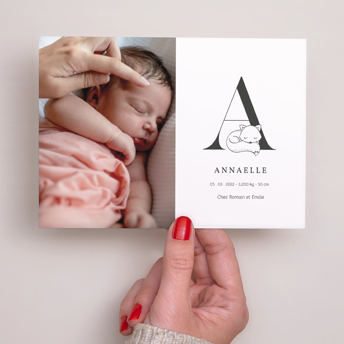 Faire-part Naissance Paysage Initiale Renarde photo N° 3