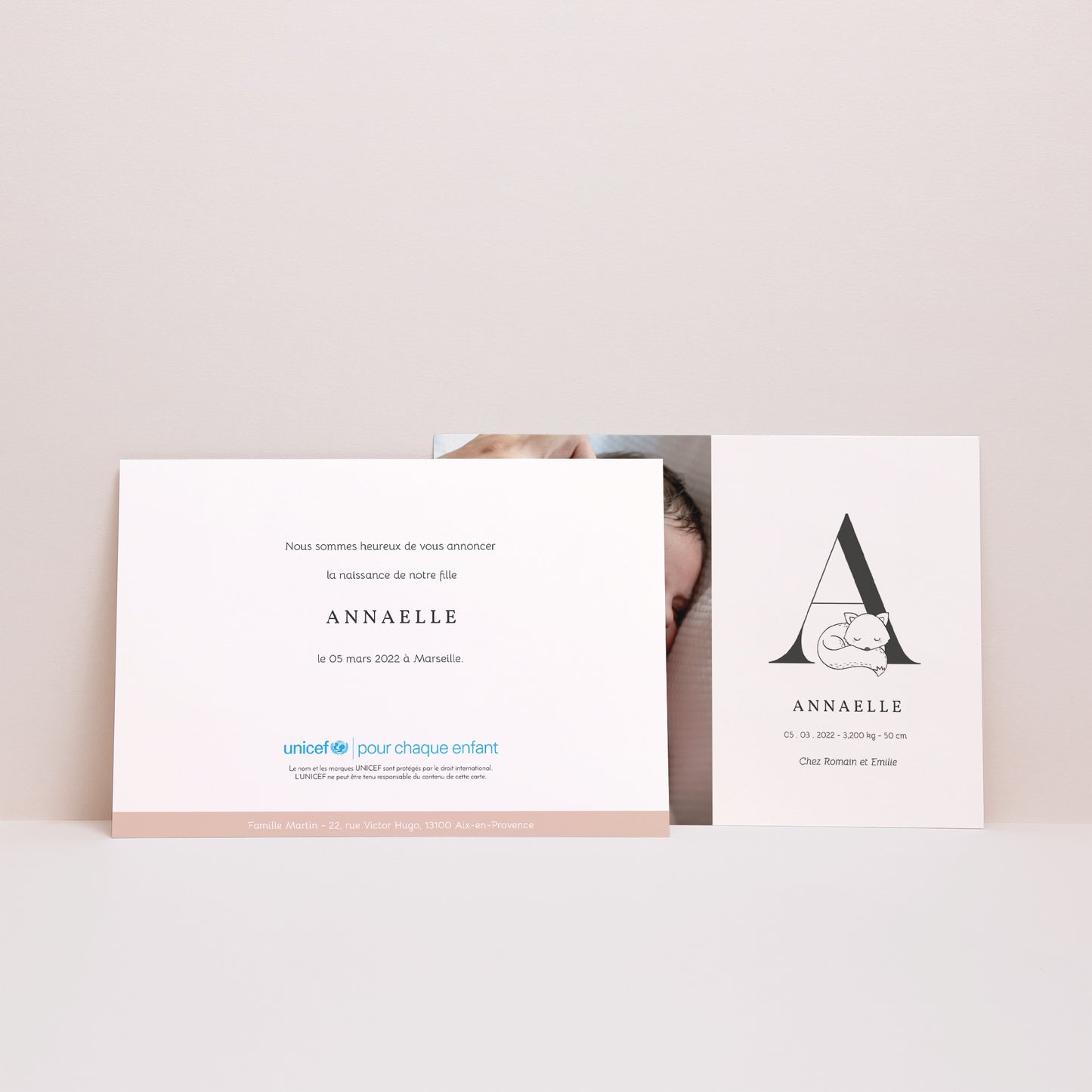 Faire-part Naissance Paysage Initiale Renarde photo N° 3