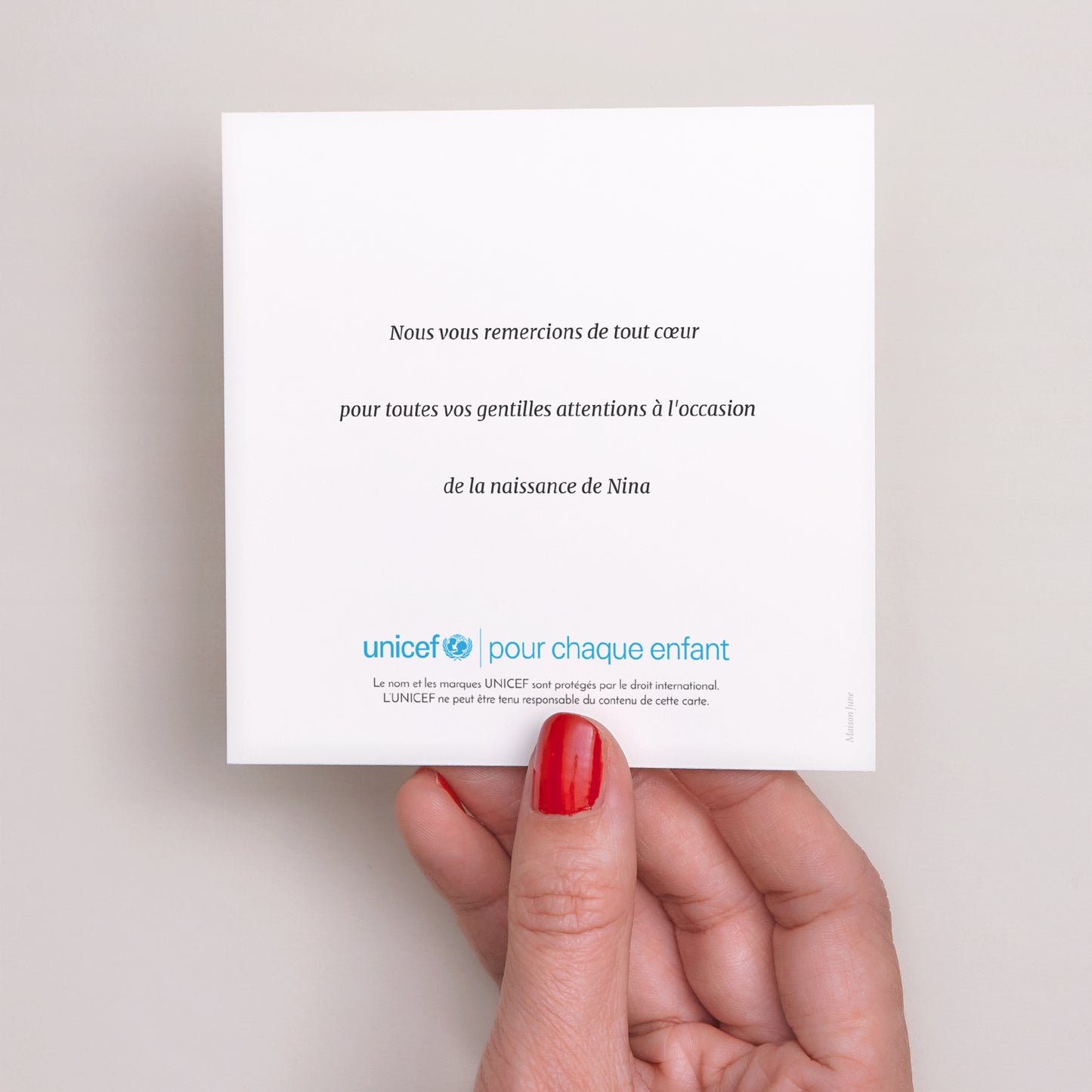 Remerciements Naissance Carré So design photo N° 3
