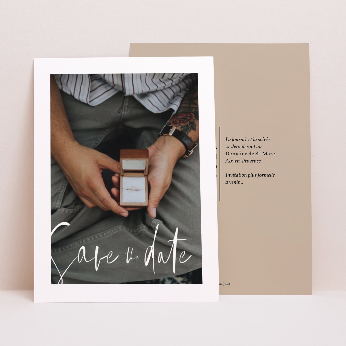 Save the date Mariage Portrait Typo Manuscrite photo N° 1