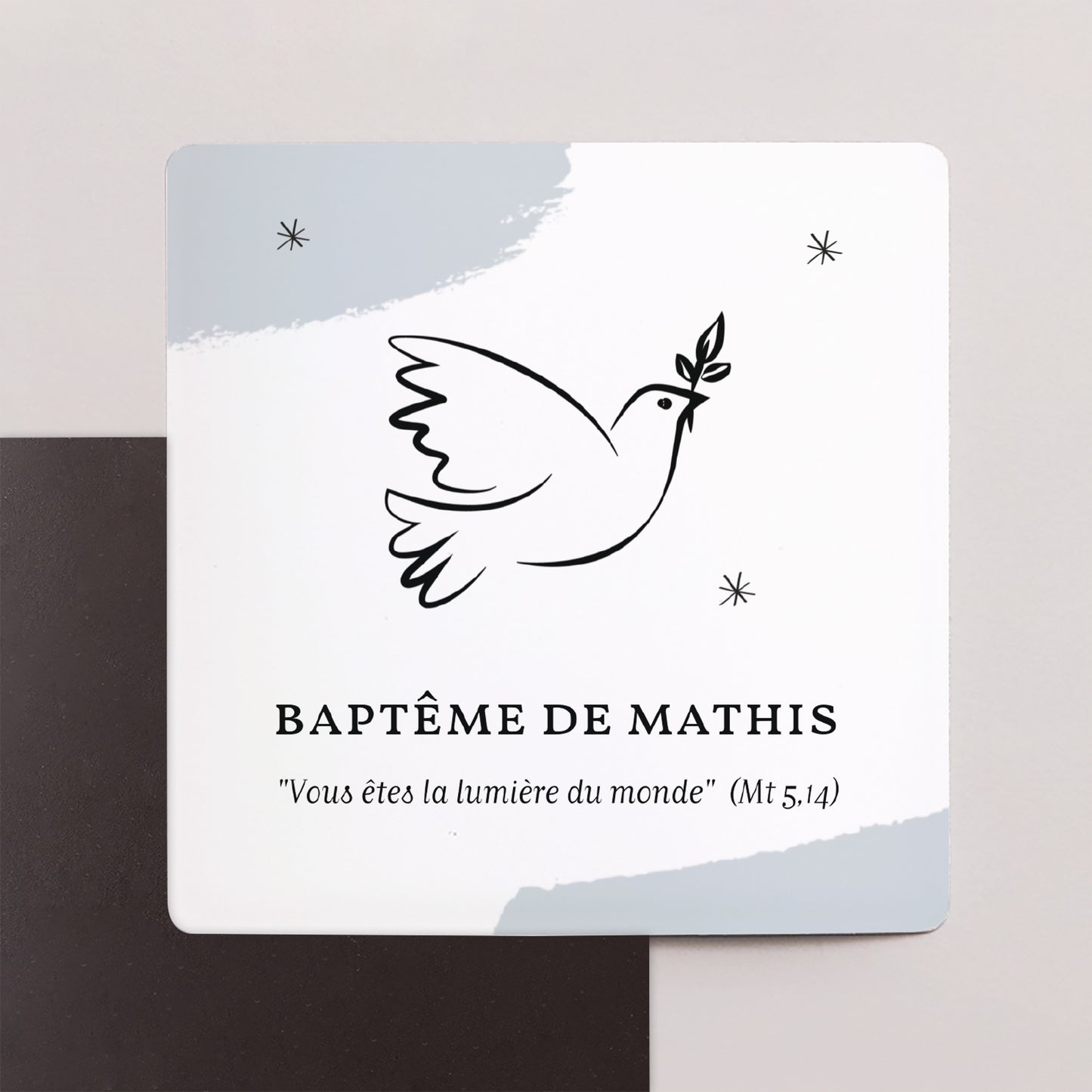 Remerciements Baptême Lot de 9, magnétique Sainte Colombe photo N° 1