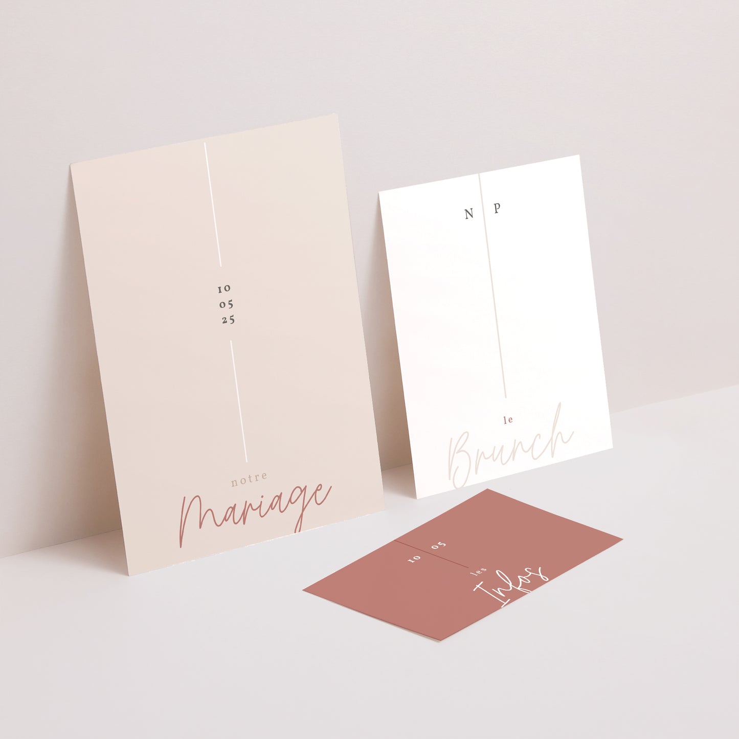 Faire-part Mariage 3 cartes, ruban Esprit bohème photo N° 2