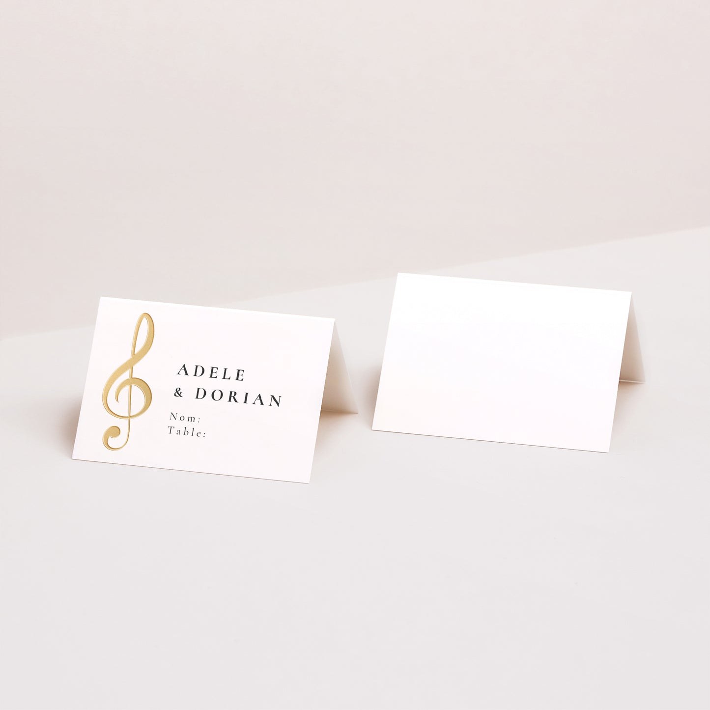 Marque-place Mariage 2 volets Musique photo N° 1