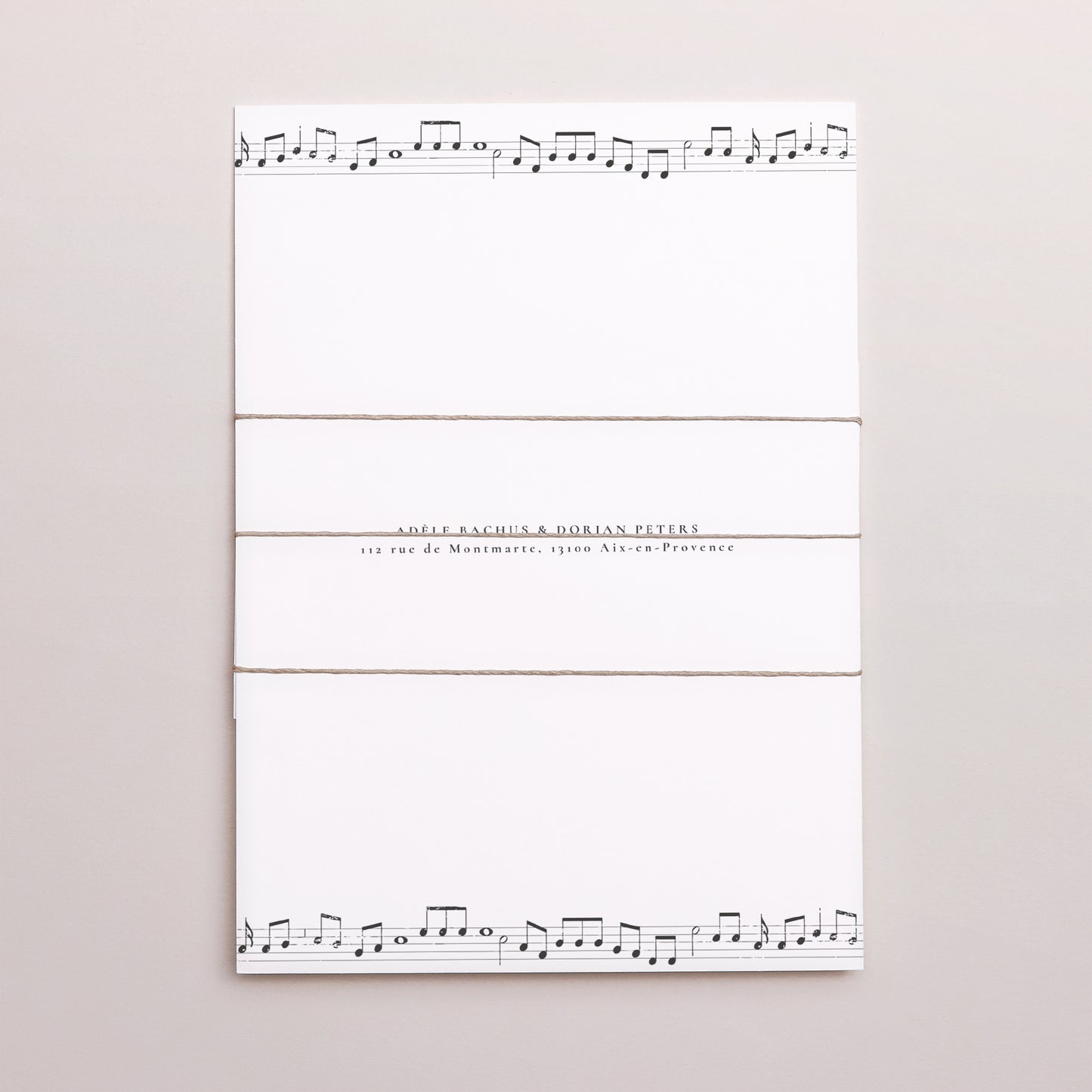 Faire-part Mariage 3 cartes, ruban Musique photo N° 4