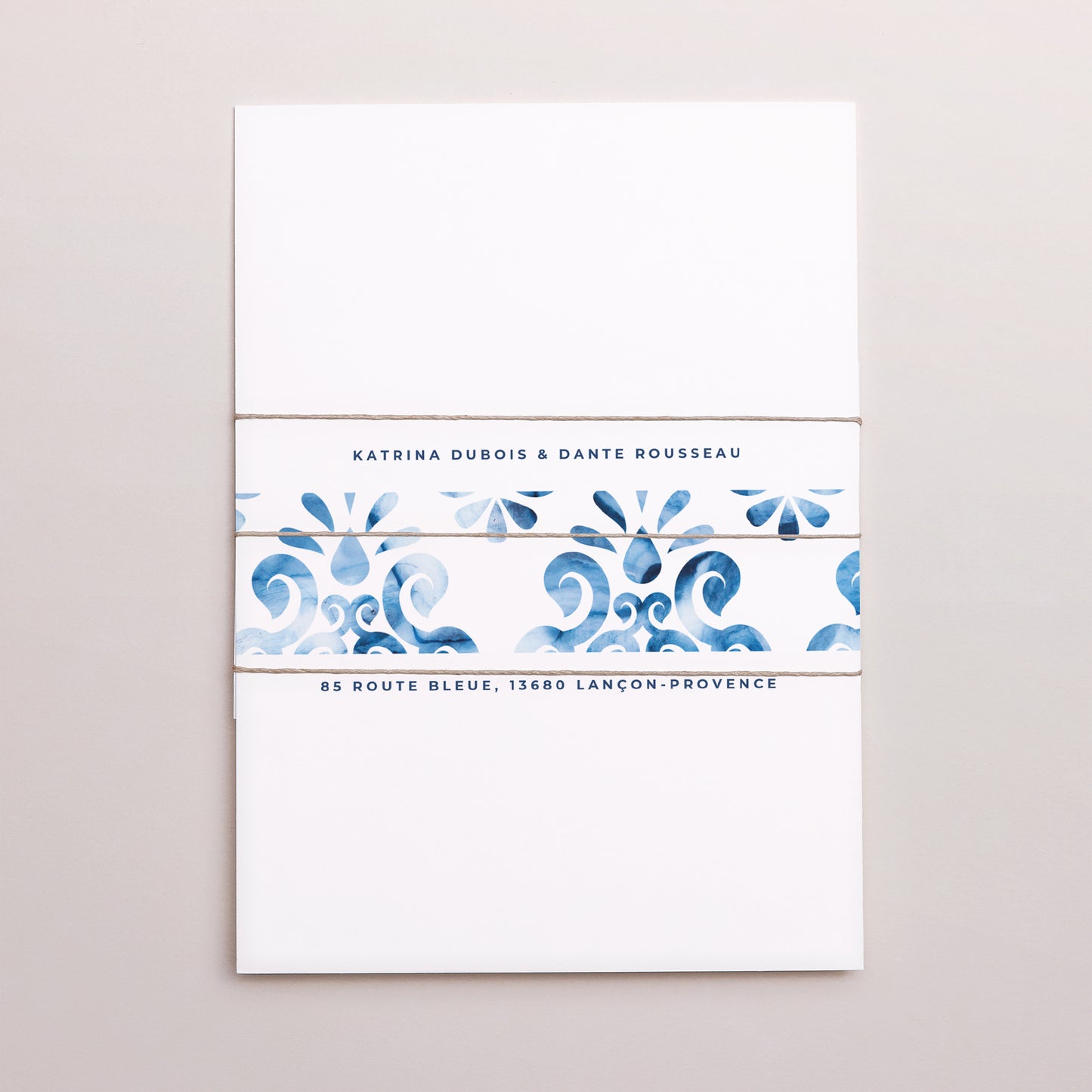 Faire-part Mariage 3 cartes, ruban Azulejos photo N° 4