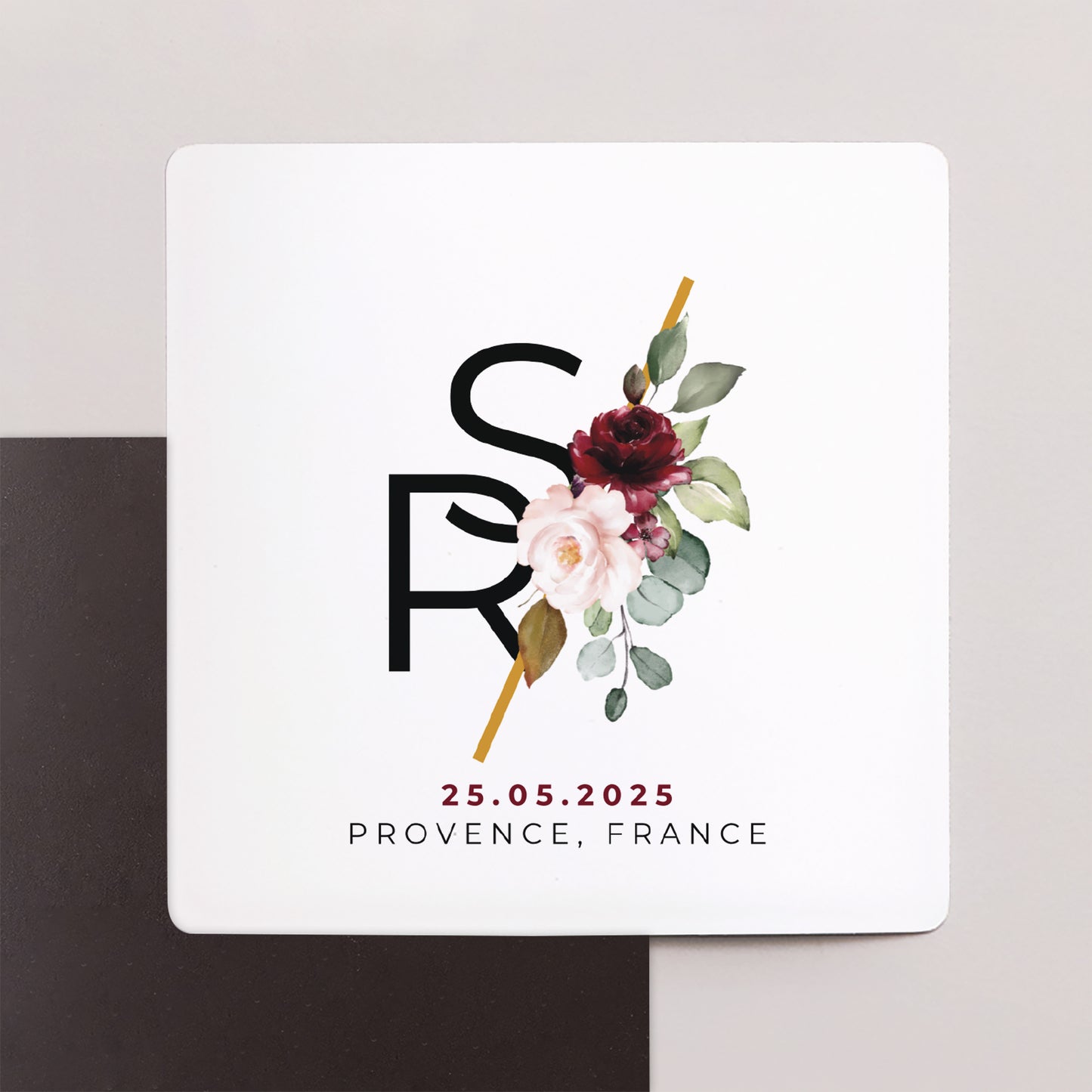 Save the date Mariage Lot de 9, magnétique Rock'n'Gold photo N° 1