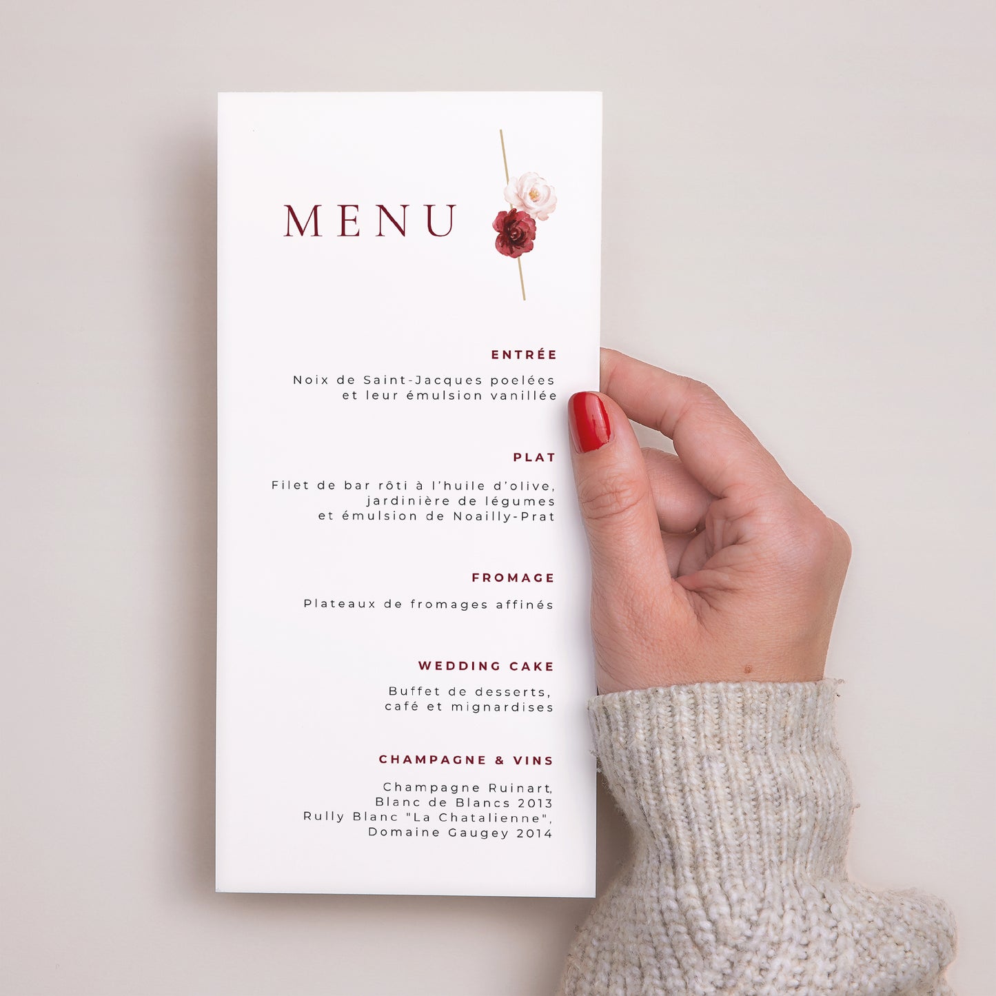 Menu Mariage Panoramique portrait Rock'n'Gold photo N° 2